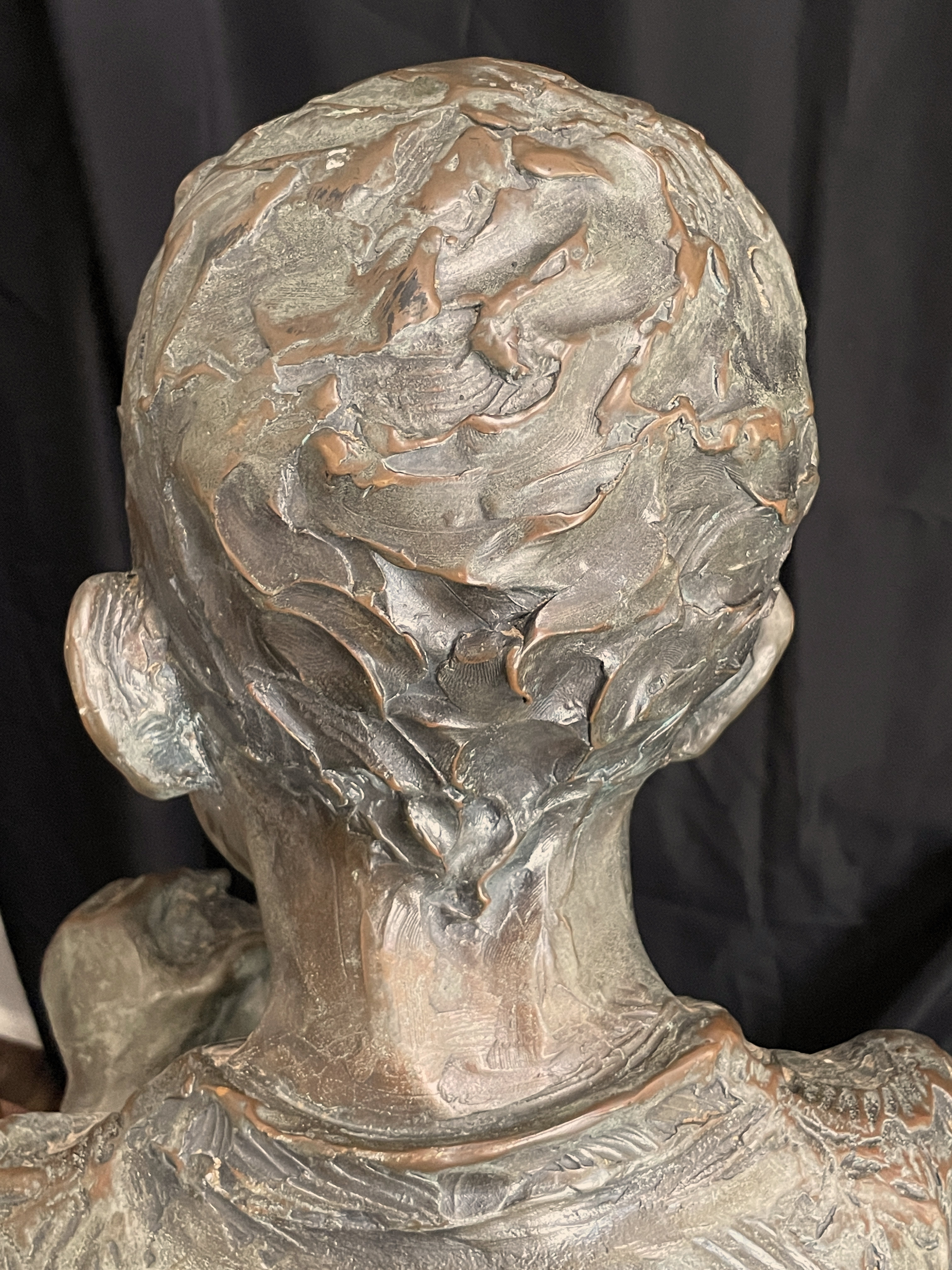 42.5” DeDecker Bronze Sculpture: Titled “Boy with Jar”
