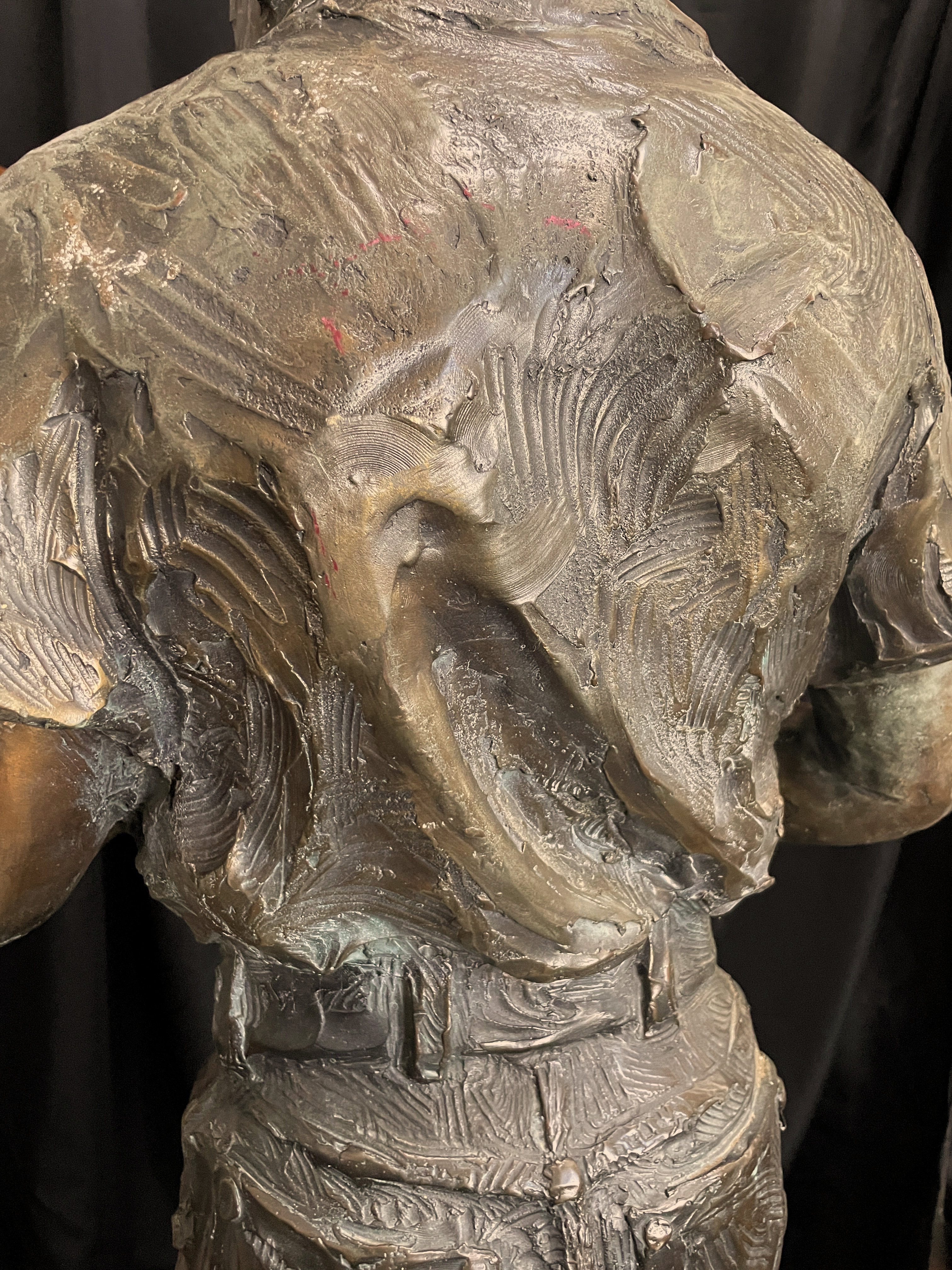 42.5” DeDecker Bronze Sculpture: Titled “Boy with Jar”