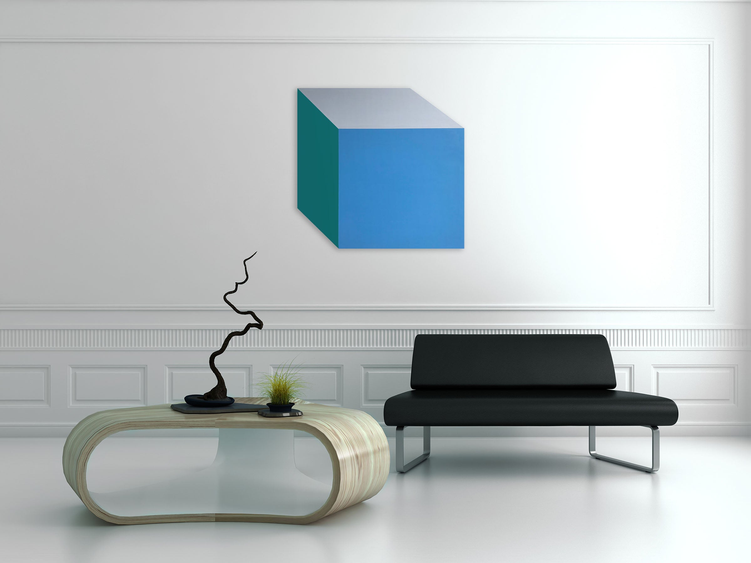 Artwork by Brent Hallard, Blue only you IV, Made of Acrylic on aluminium core panel 