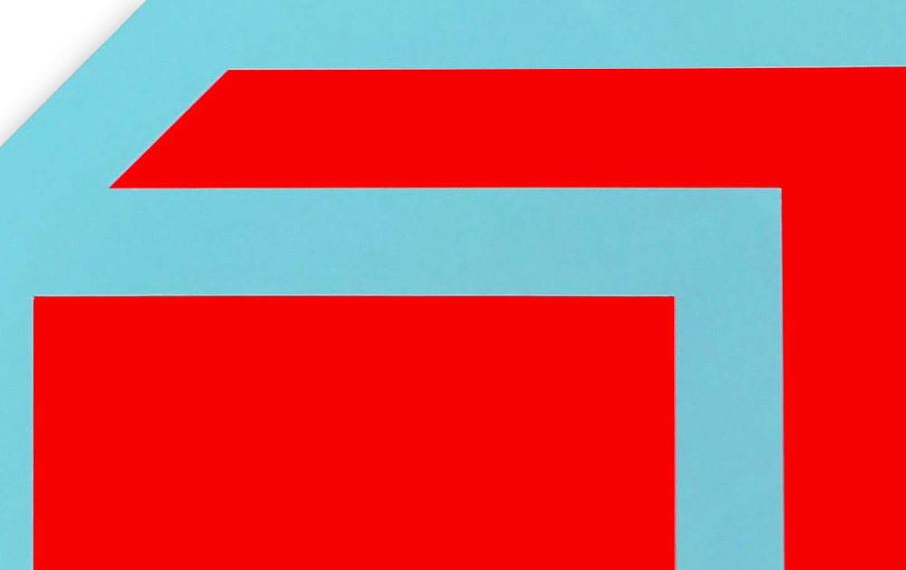 Artwork by Brent Hallard, Gong (Red, Blue), Made of Acrylic on honeycomb aluminum 