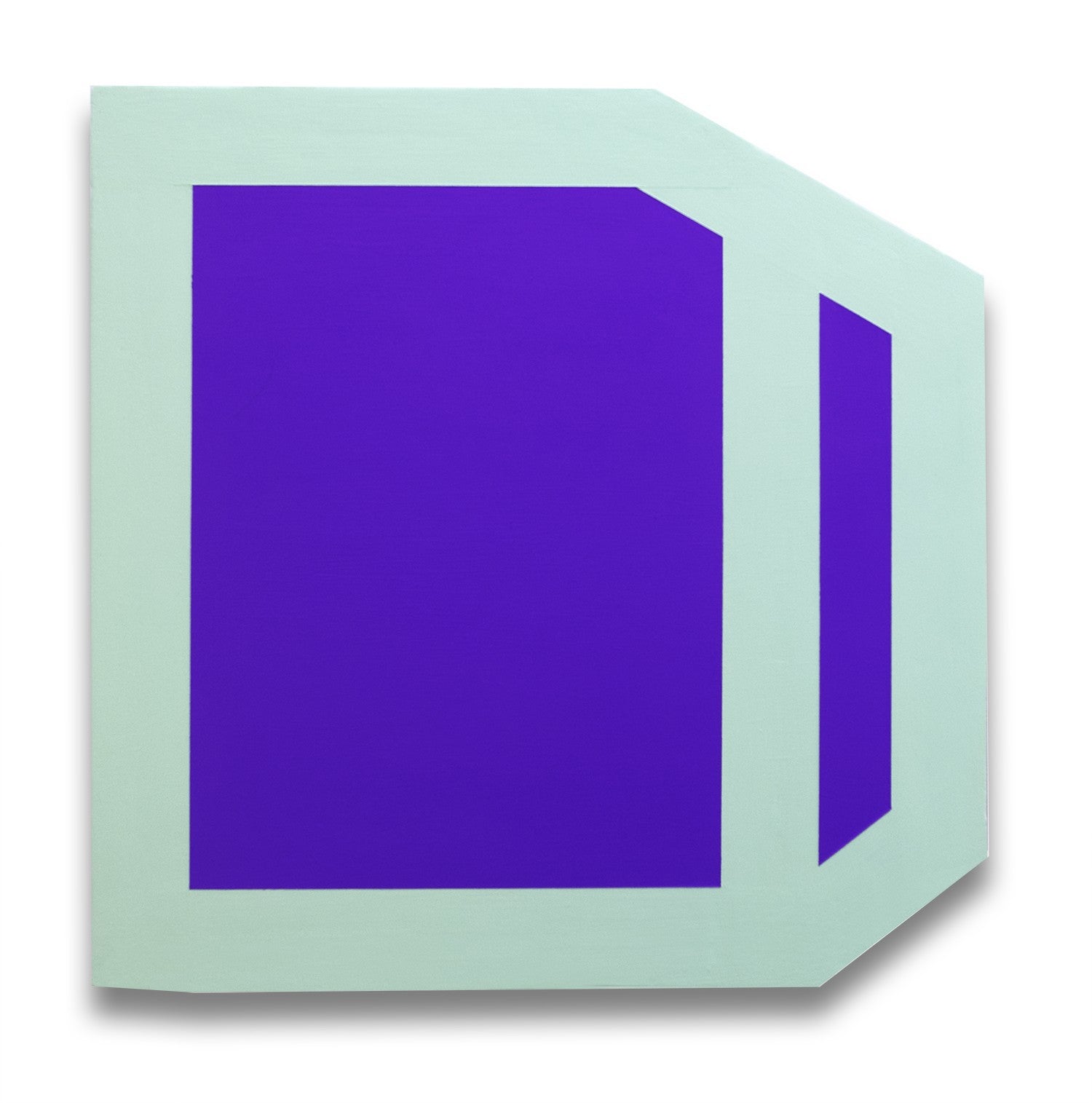 A purple and blue square on a white background.