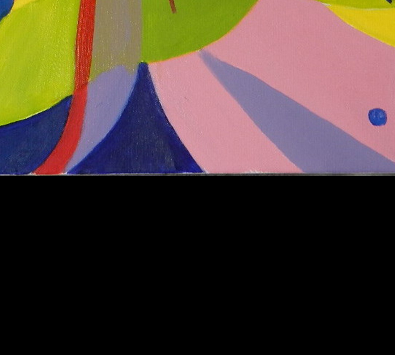 A painting of a colorful abstract painting on a black background.