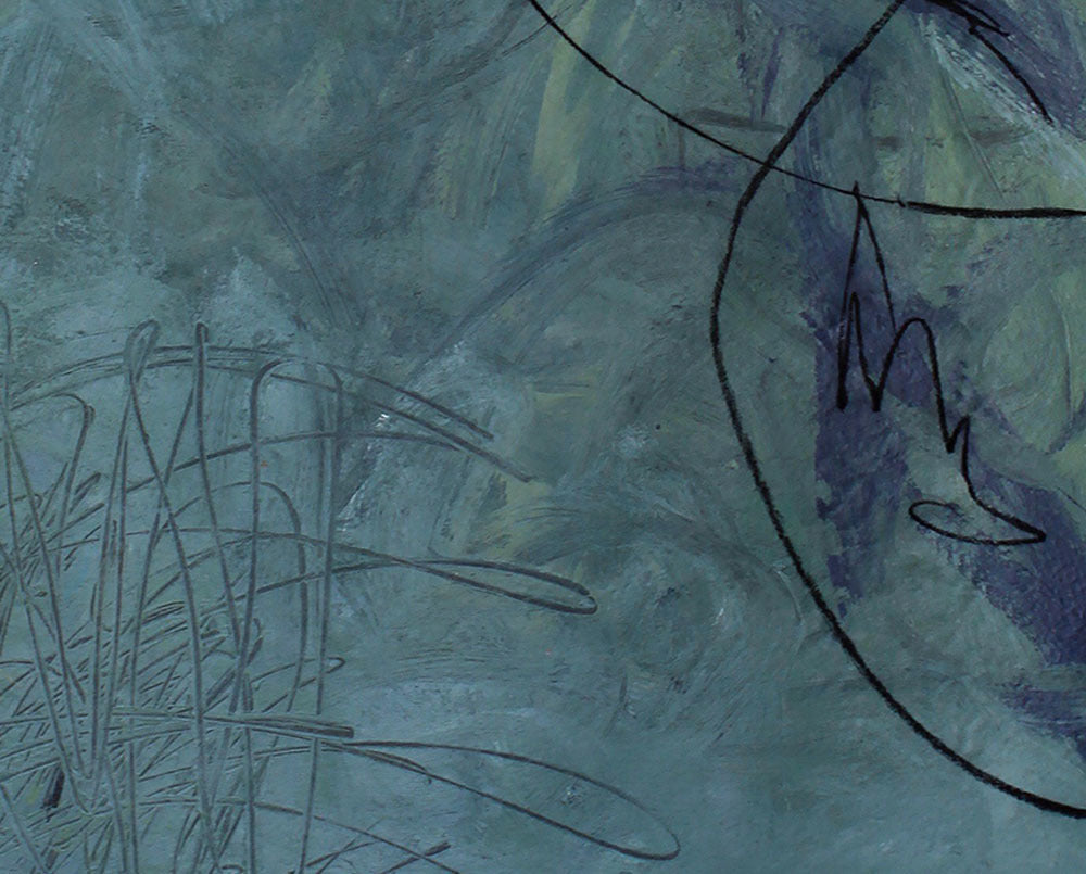 Artwork by Brooke Noel Morgan, The Emotional Body, Made of Mixed media - acrylic and charcoal on raw un-stretched canvas 