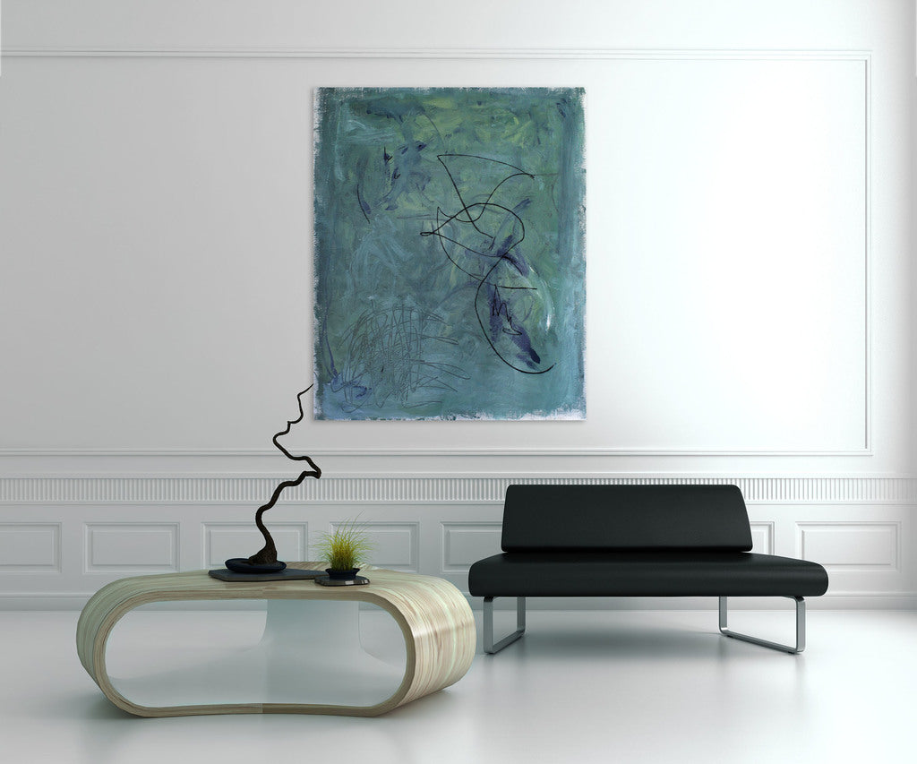 Artwork by Brooke Noel Morgan, The Emotional Body, Made of Mixed media - acrylic and charcoal on raw un-stretched canvas 