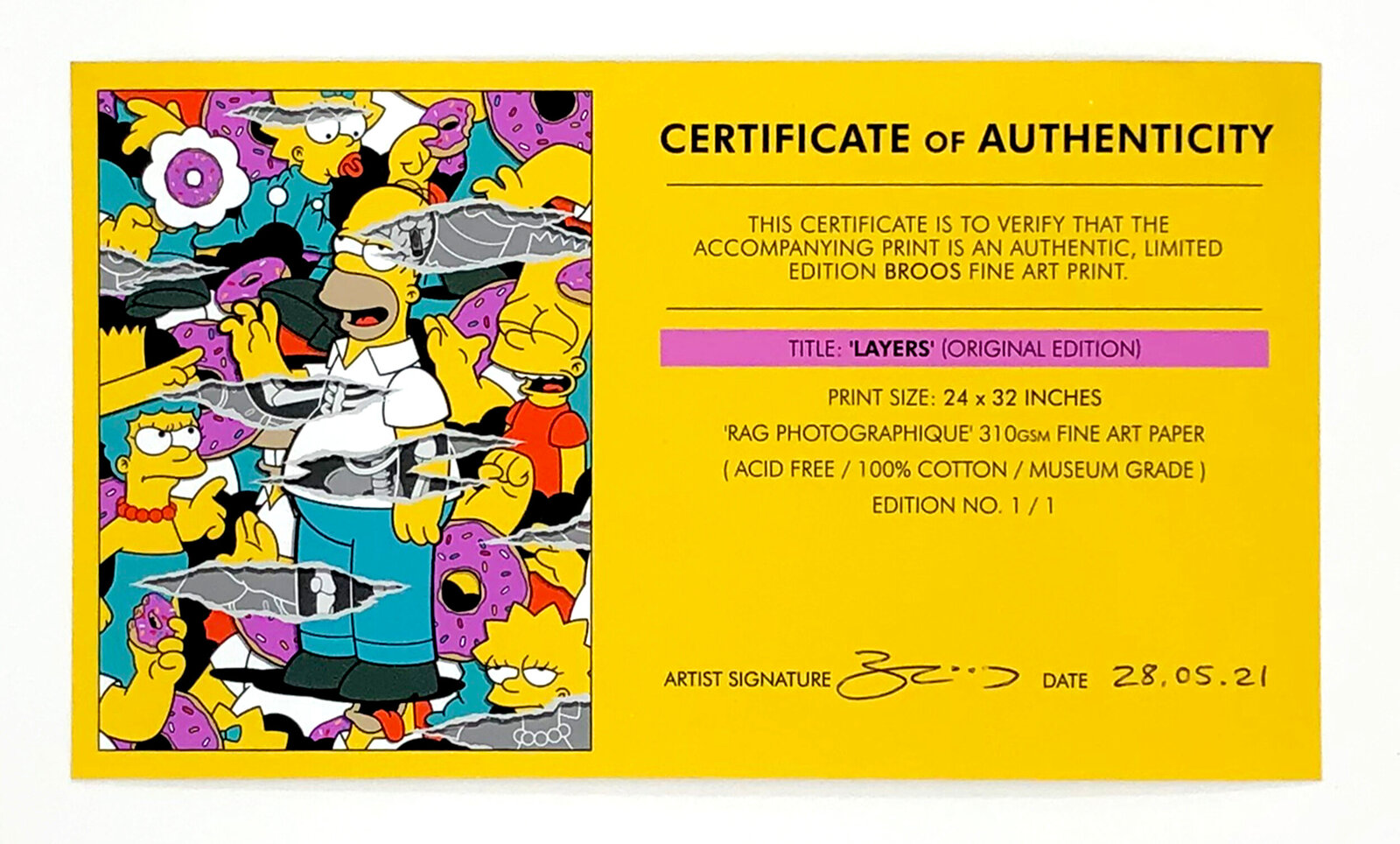 Artwork by Broos, Layers (Simpsons), Made of Screen Print 