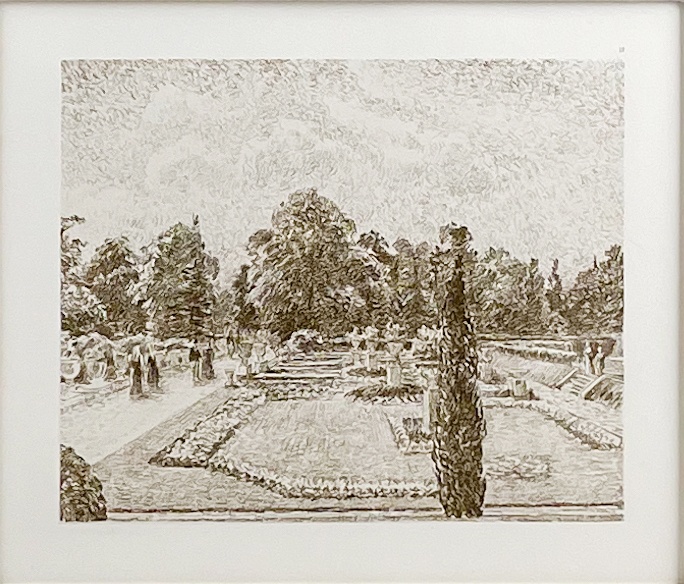 Artwork by Camille Pissarro, Jardin Anglais Près London, Made of lithograph 