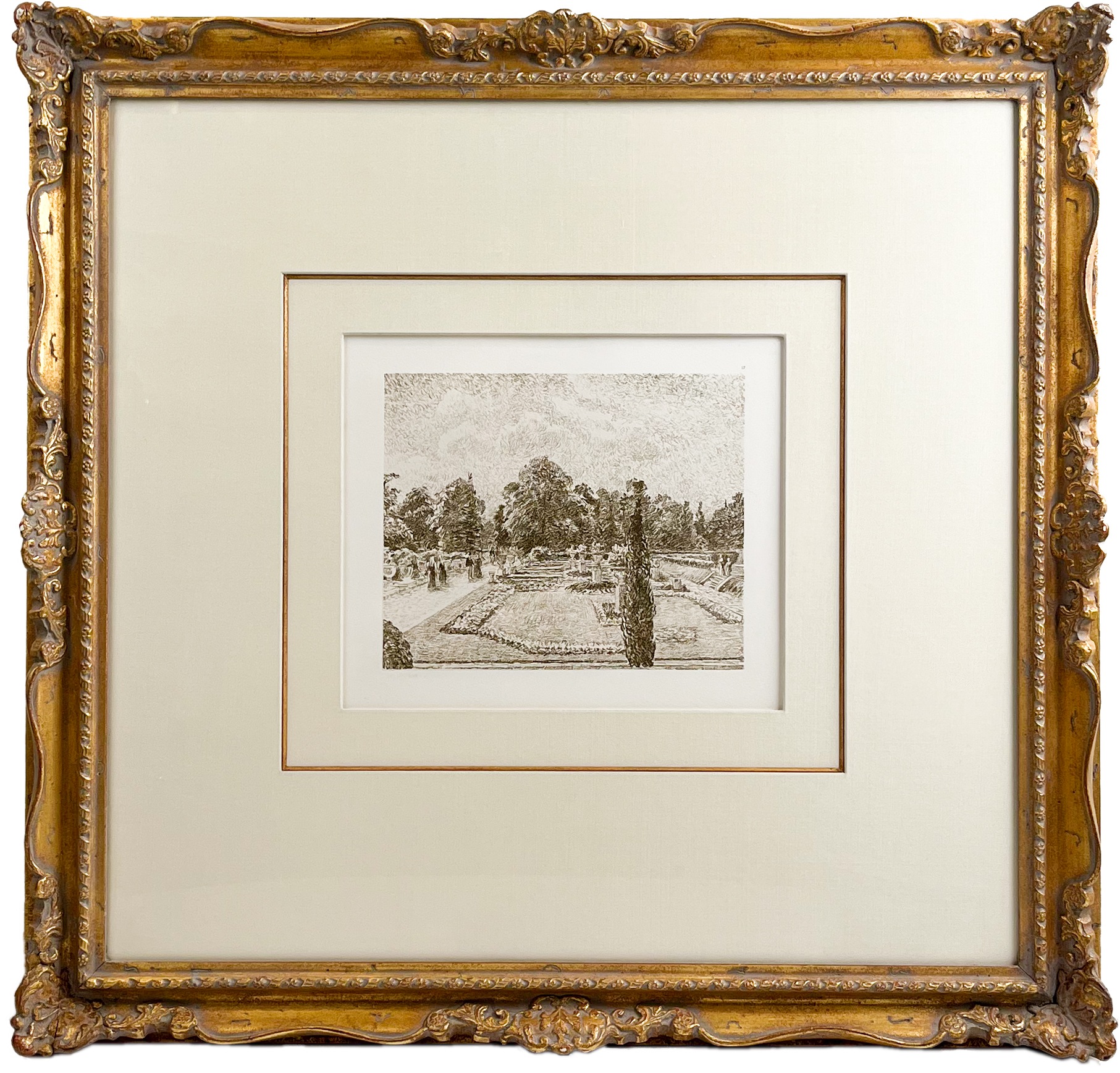 Artwork by Camille Pissarro, Jardin Anglais Près London, Made of lithograph 