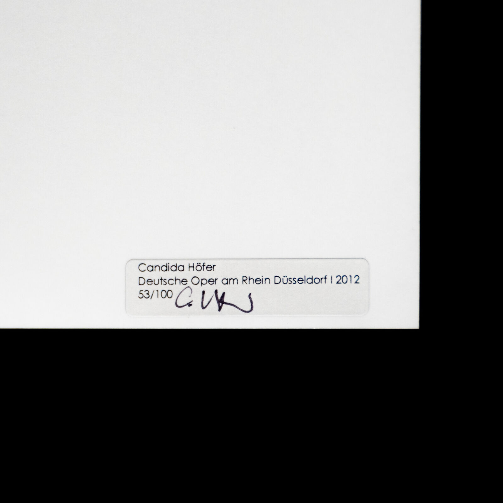 Artwork by Candida Höfer, Deutsche Oper am Rhein Düsseldorf 2012/2015, Made of C-Print 