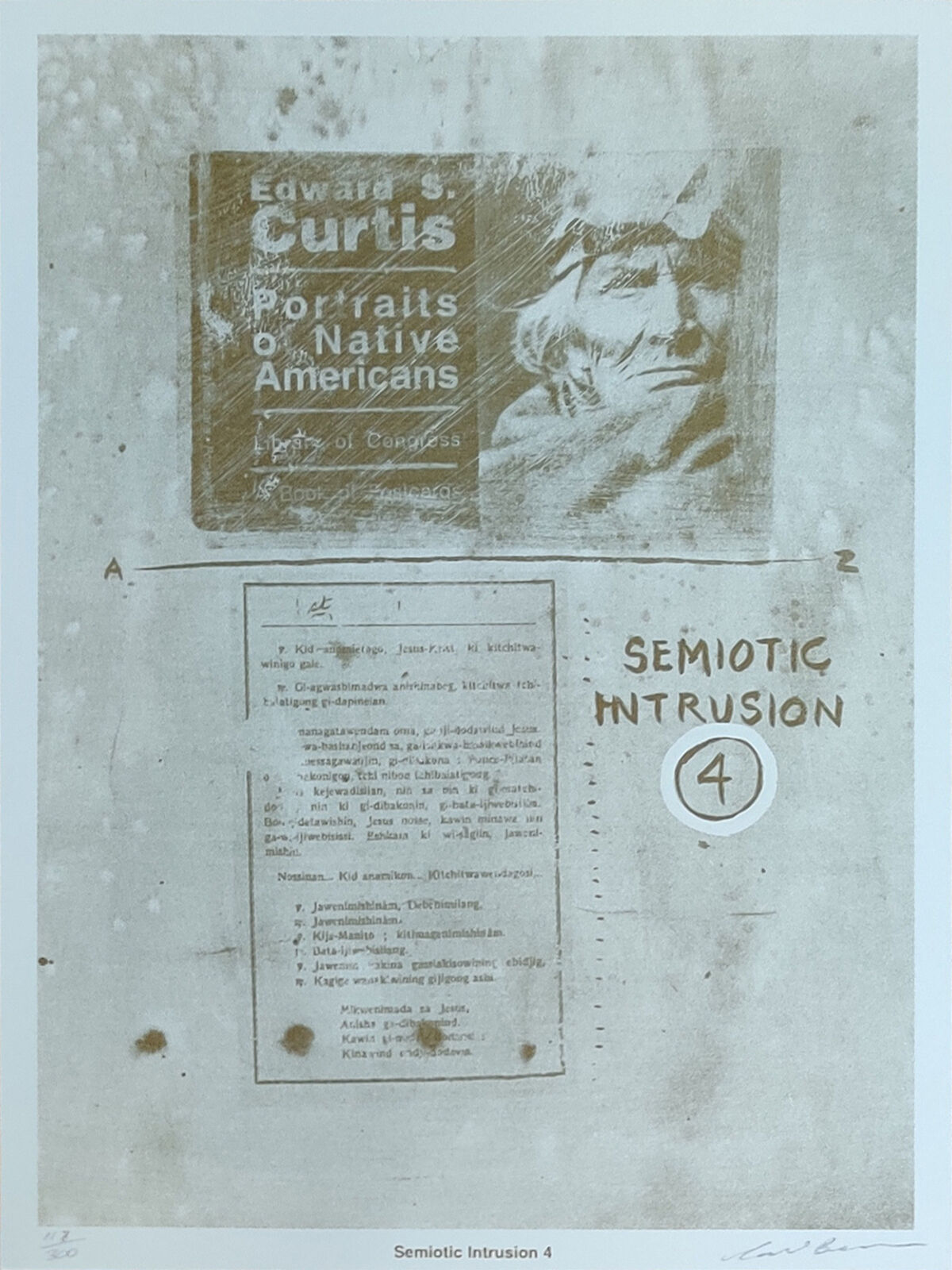 Artwork by Carl Beam, SEMIOTIC INTRUSION 4, Made of Lithograph 