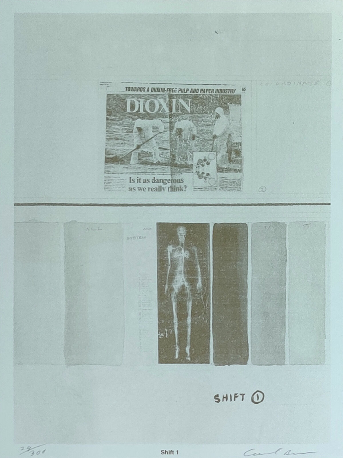 A piece of paper with a picture of a skeleton on it.