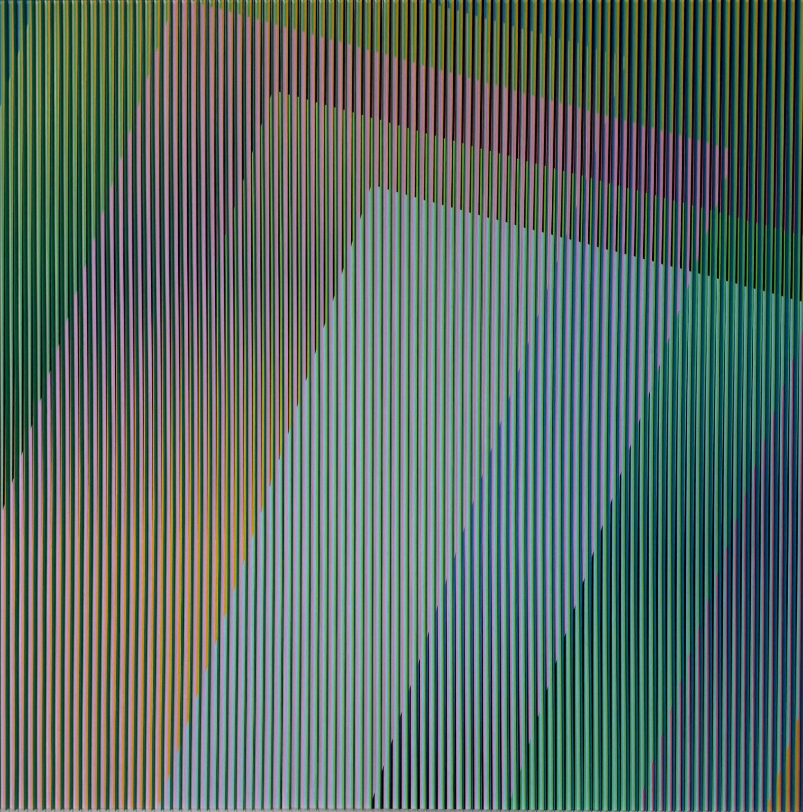 Artwork by Carlos Cruz-Diez, Physichromie nº2818, Made of Chromography on aluminum with plastic inserts 