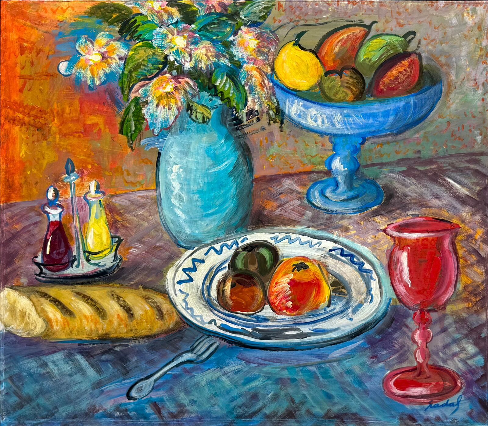 Artwork by Carlos Nadal, Nature morte, Made of Oil on board 