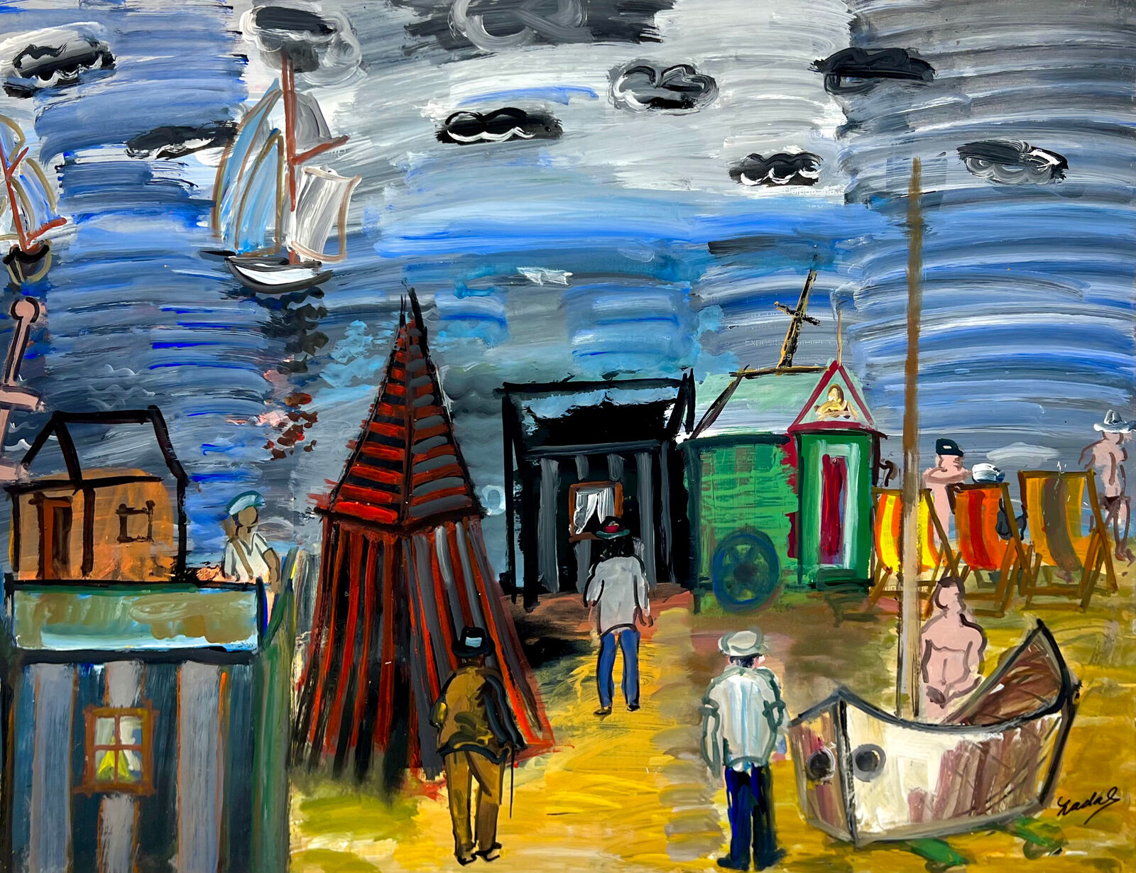 Playa y nubes by Carlos Nadal, 1986