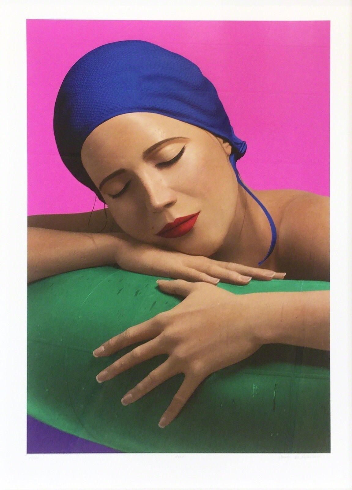 Artwork by Carole Feuerman, SERENA WITH BLUE CAP, Made of Archival Mixed Media Print 