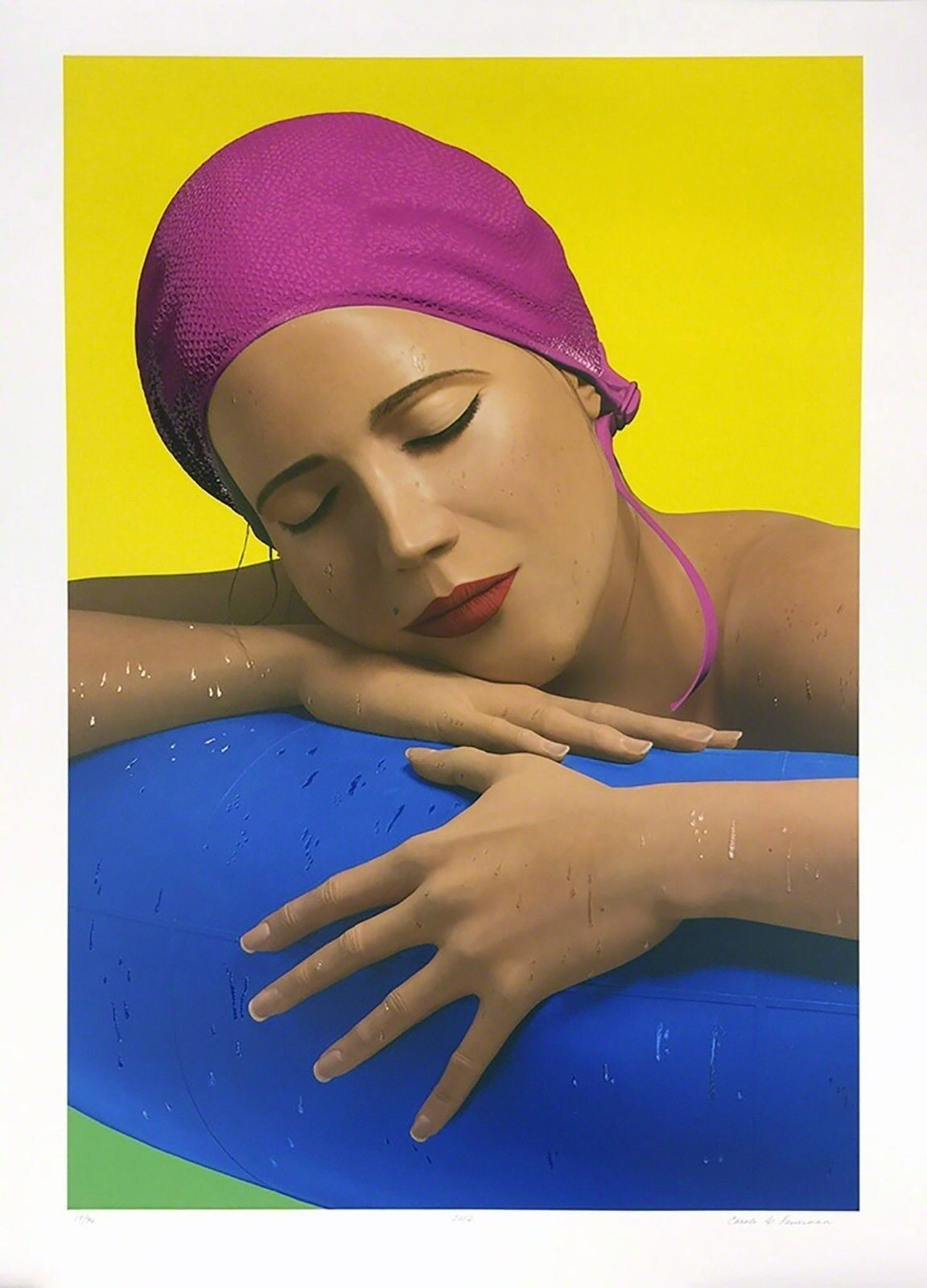 Artwork by Carole Feuerman, SERENA WITH PINK CAP, Made of Archival Mixed Media Print 