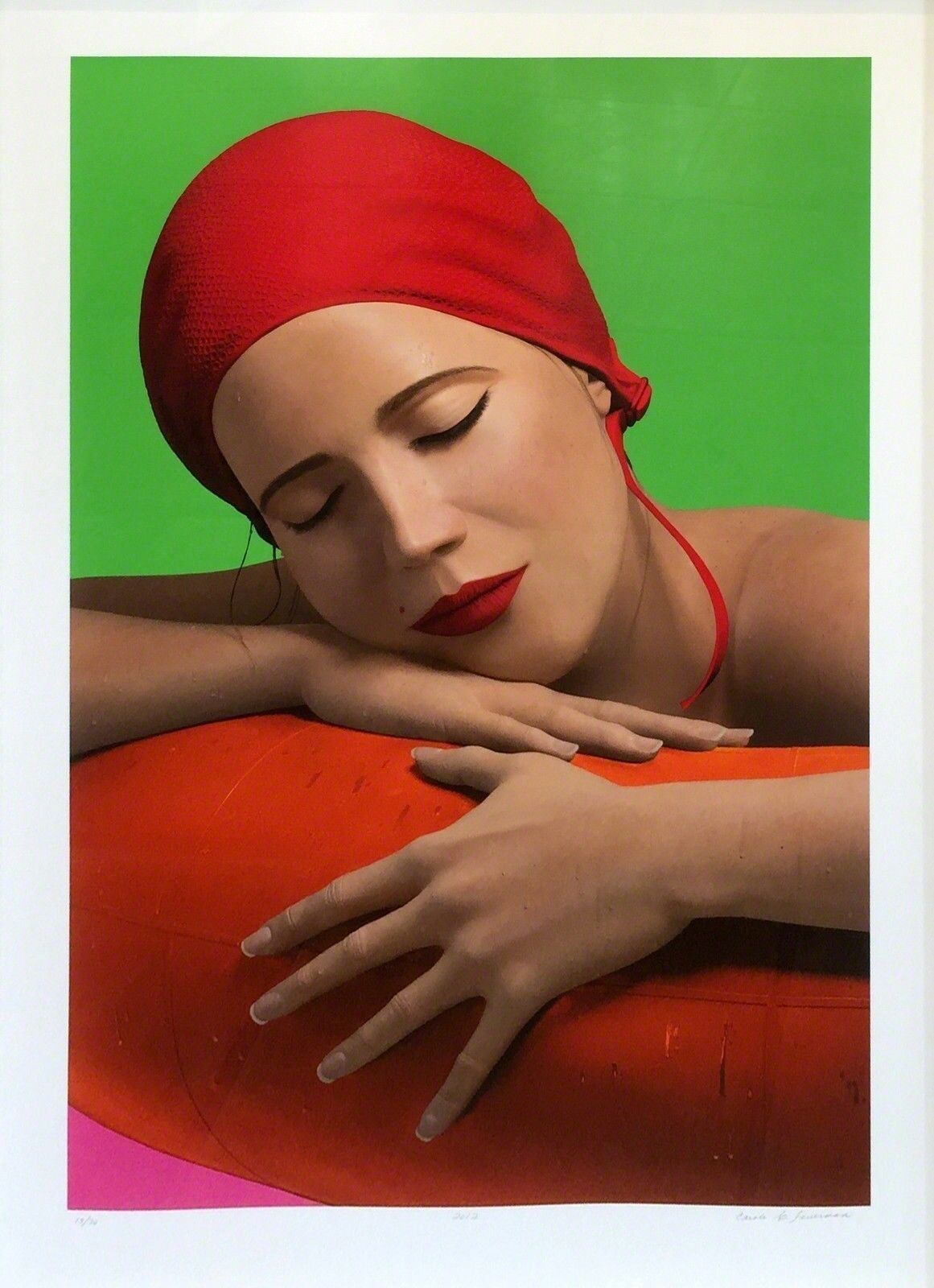 Artwork by Carole Feuerman, SERENA WITH RED CAP, Made of Archival Mixed Media Print 
