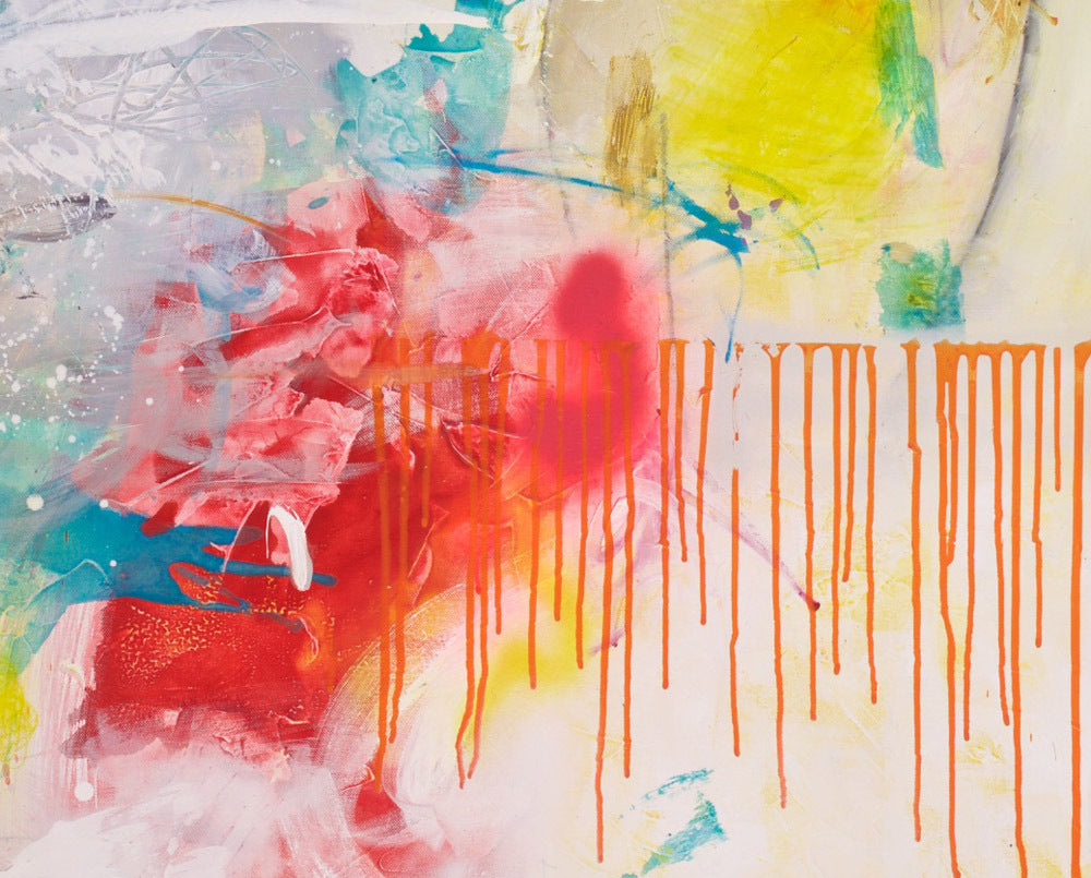 Artwork by Carolina Alotus, Pretty little thing, Made of Acrylic, Spray Paint, Marker, Pastel, Pencil on un-stretched canvas 