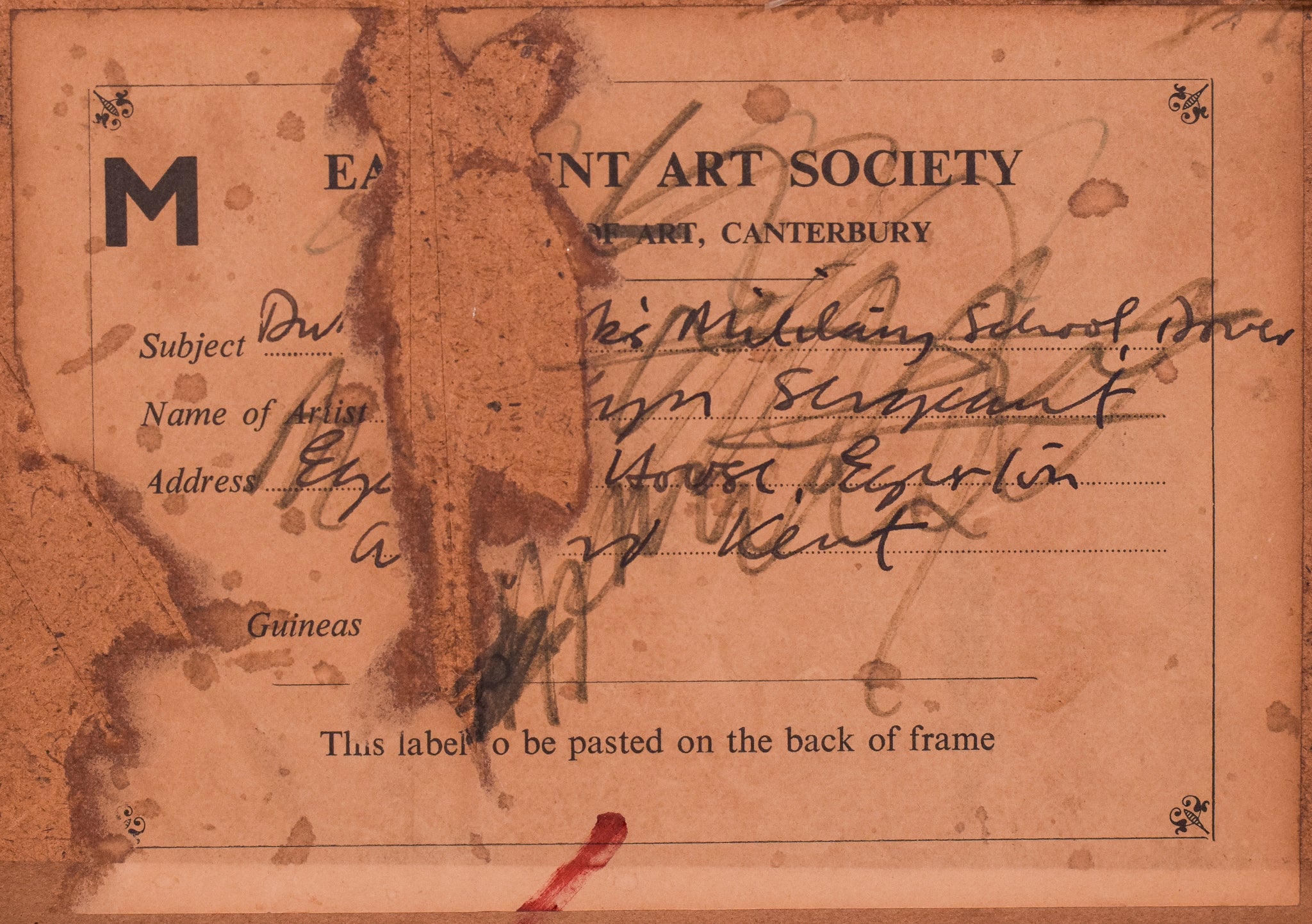 A painting of a landscape with a church in the distance.