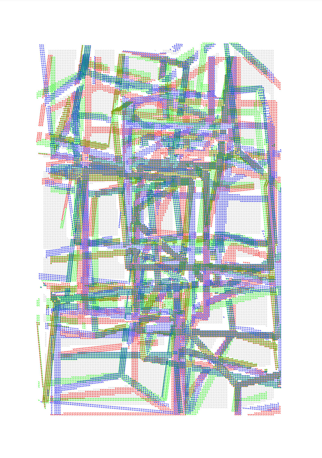 EARTH–WIREFRAME–RGB–853322–435–238 by Casey Reas, 2025