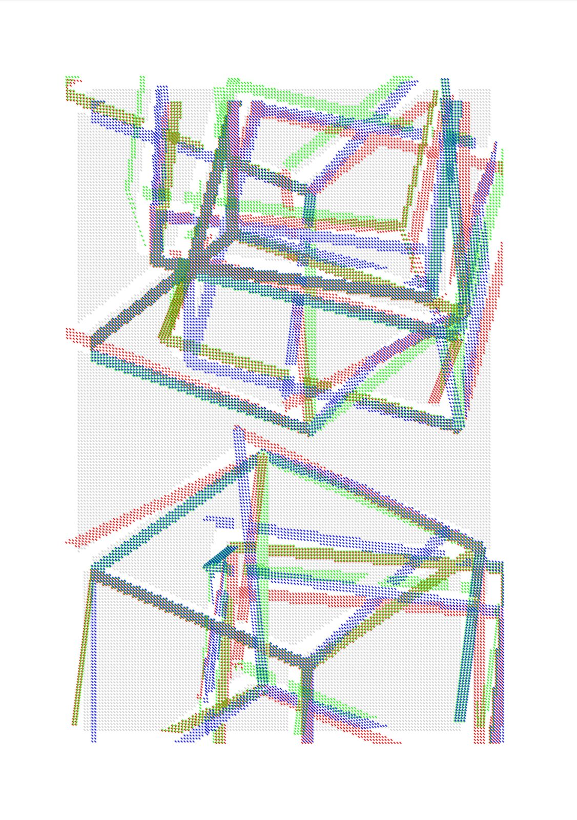 EARTH–WIREFRAME–RGB–8549274–525–564 by Casey Reas, 2025