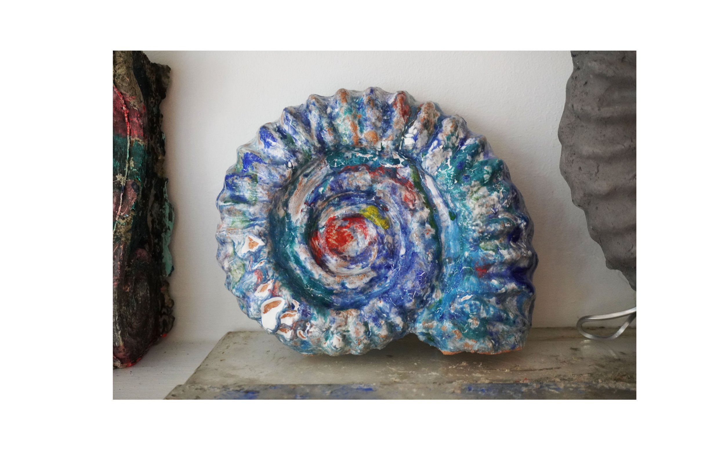 Artwork by Catriona Robertson, Medium Ammonite, Made of Paper-crete 