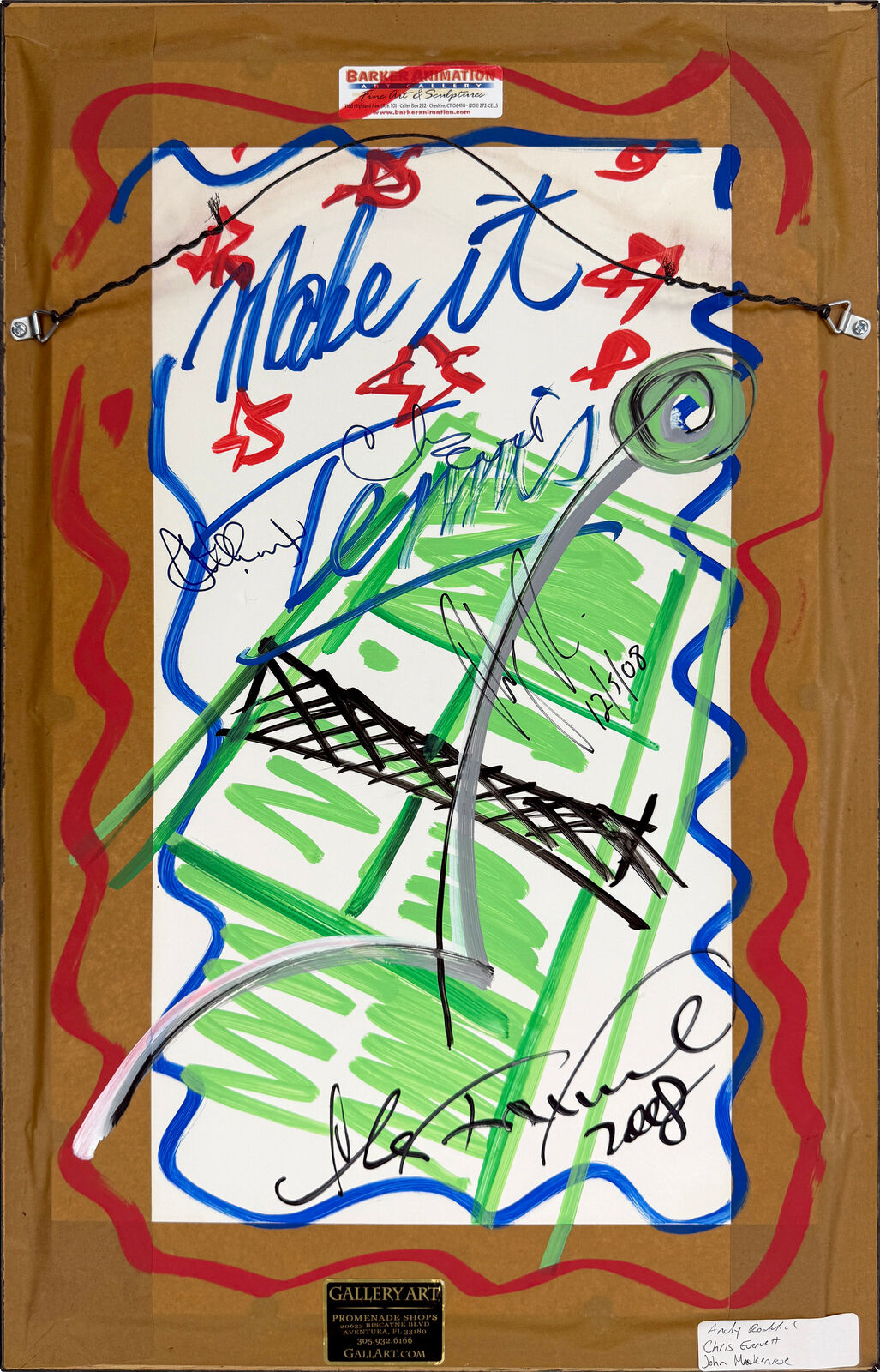 Artwork by Charles Fazzino, Point, Game, Set, Match! , Made of 3D mixed media serigraph 