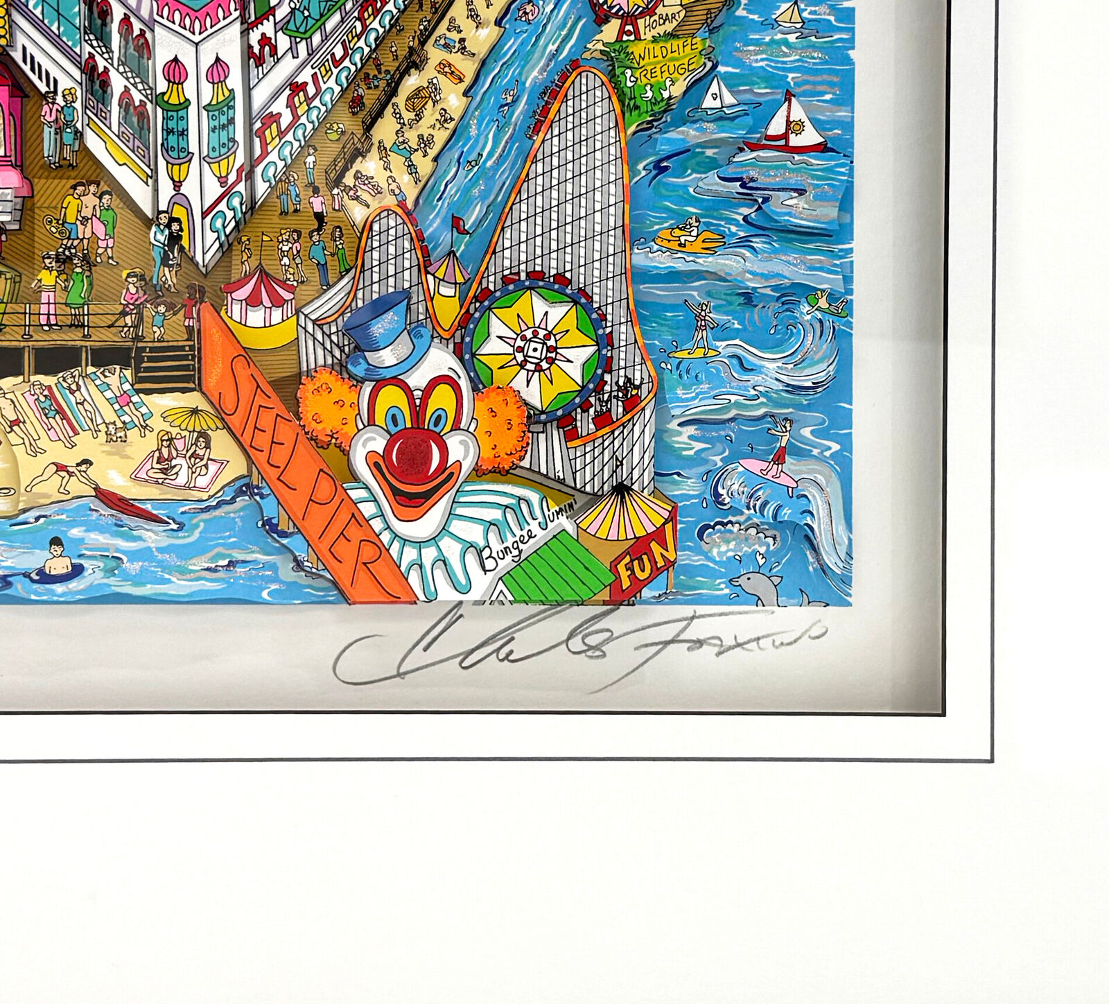 Artwork by Charles Fazzino, That Weekend At The Jersey Shore , Made of 3D mixed media serigraph 