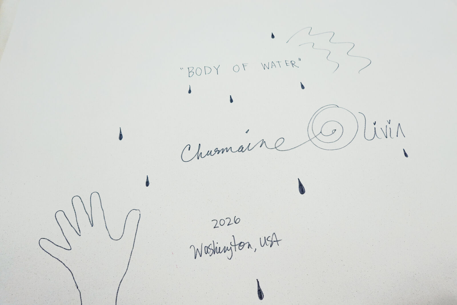 A painting of two women sitting on a beach chair.