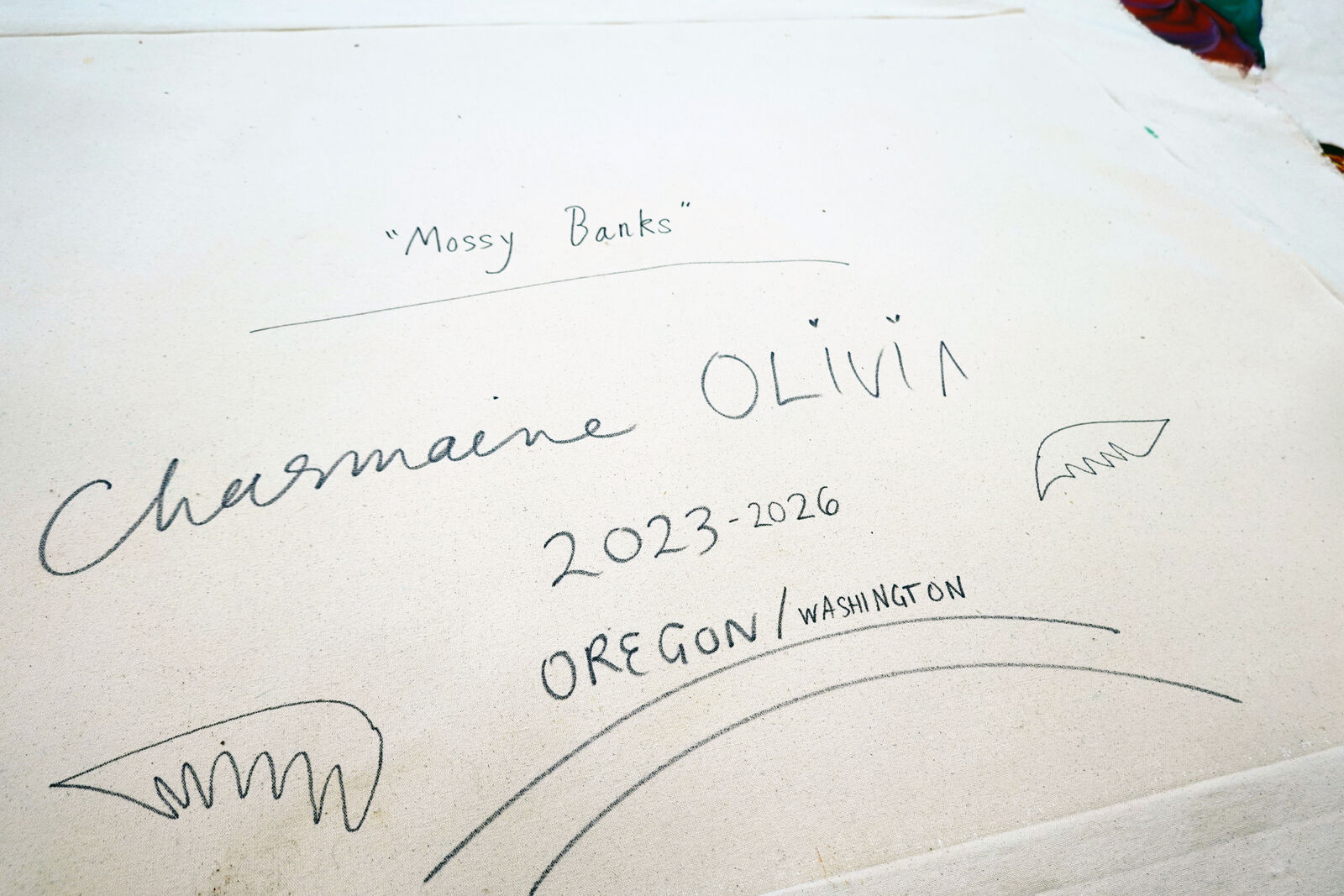 A painting of a woman sitting in the water.