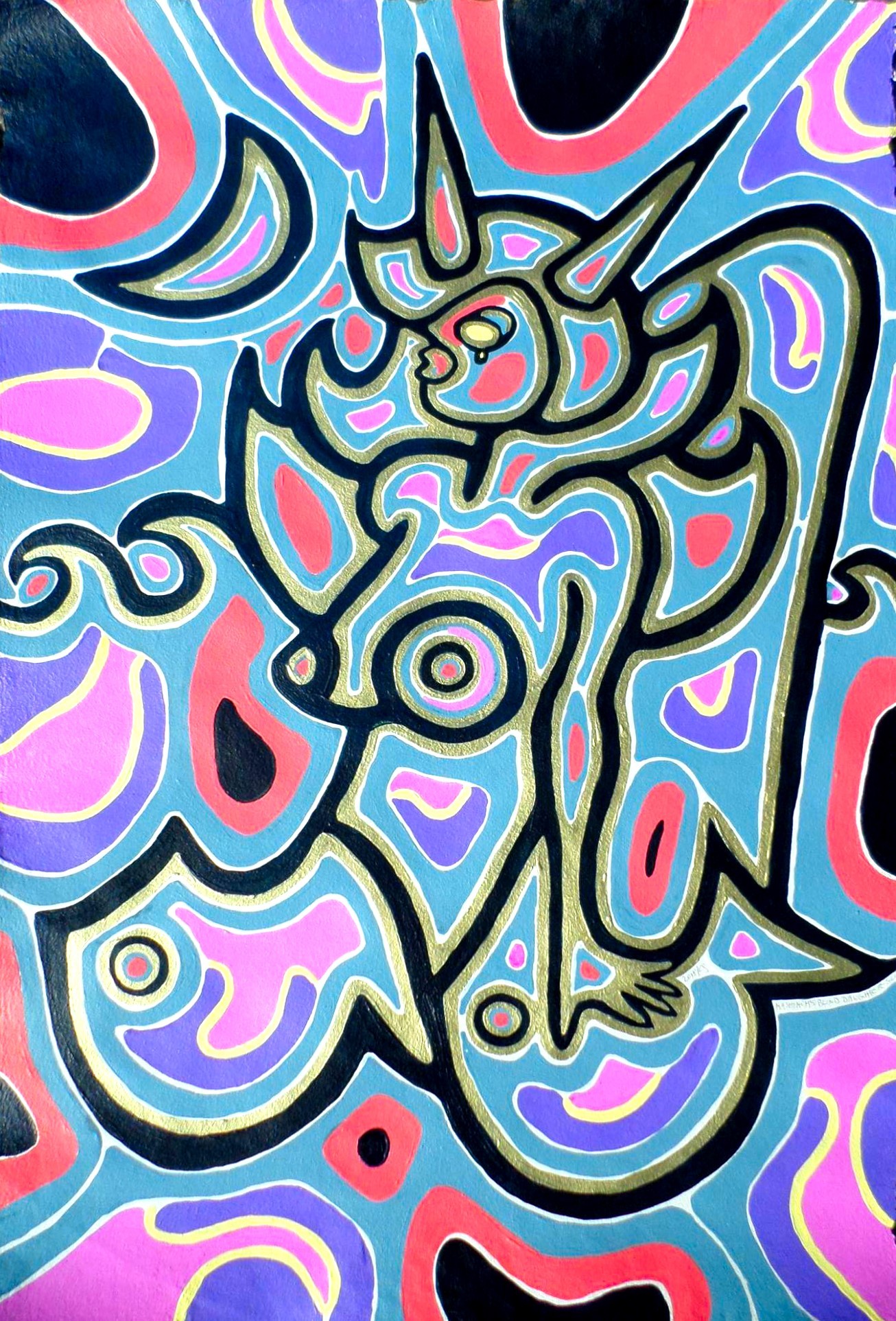 A painting of a woman with a crown on her head.