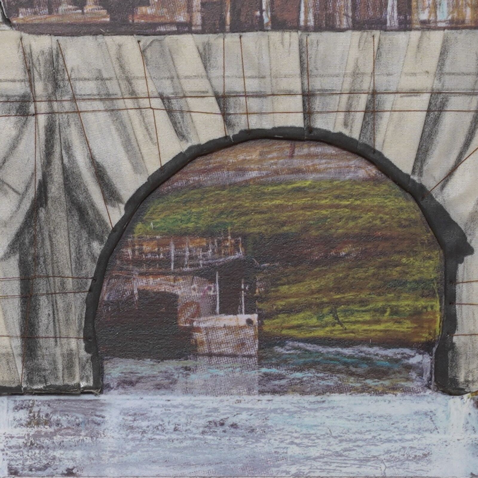 Artwork by Christo, Ponte Sant’Angelo, Wrapped, Made of Collage on lithograph 