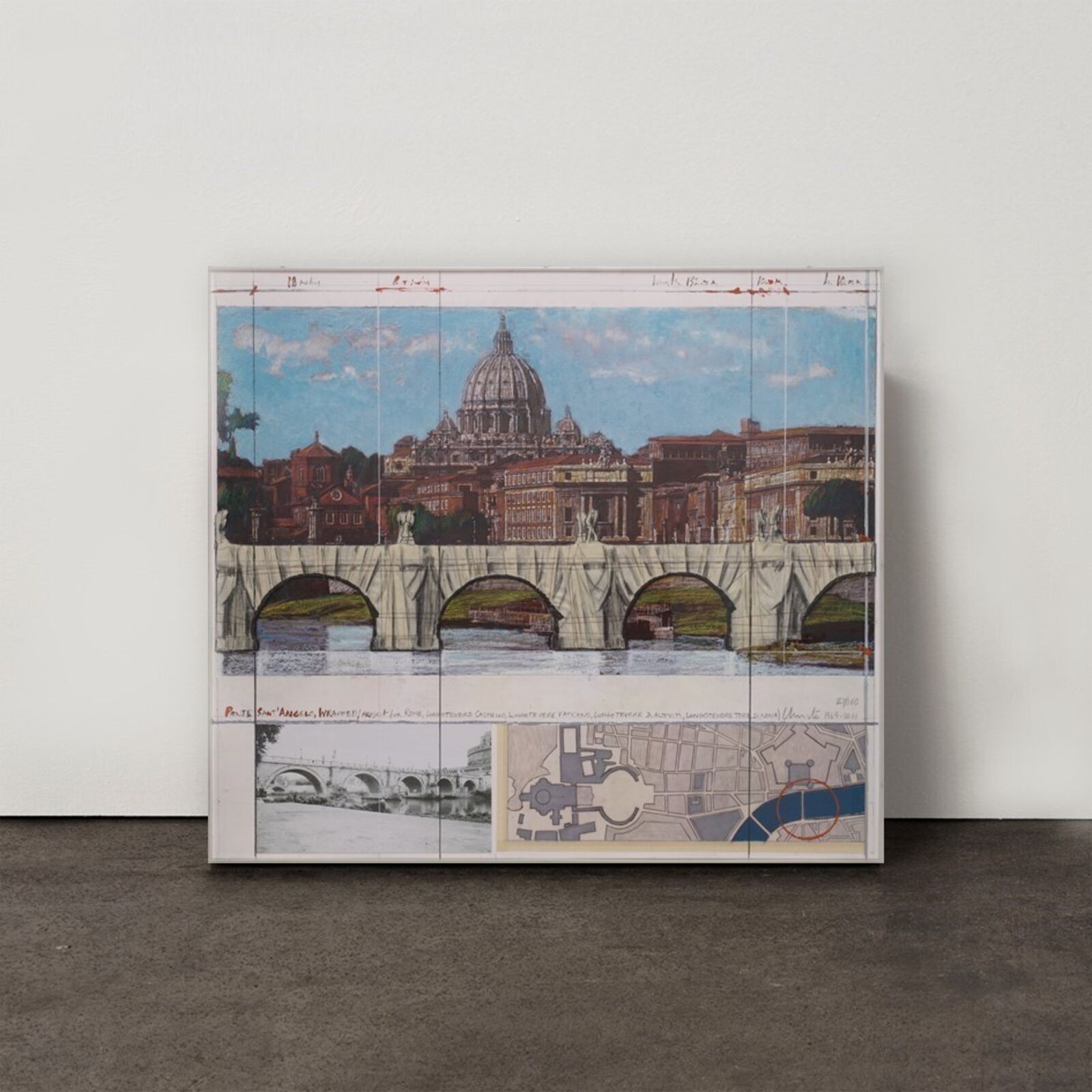 Artwork by Christo, Ponte Sant’Angelo, Wrapped, Made of Collage on lithograph 