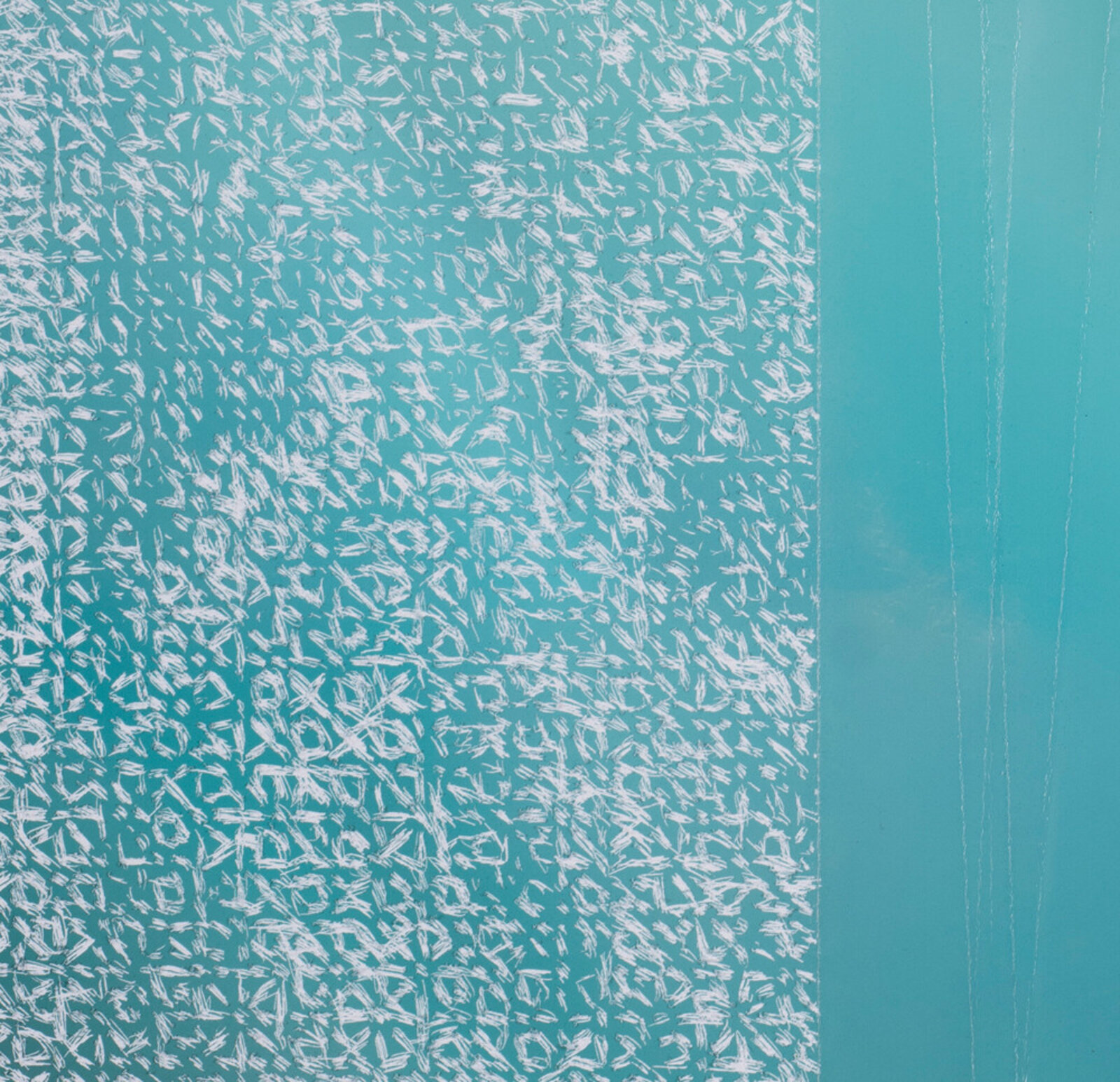 Artwork by Christopher Russell, Cascades #3, Made of Pigment print sliced and scratched with a razor 