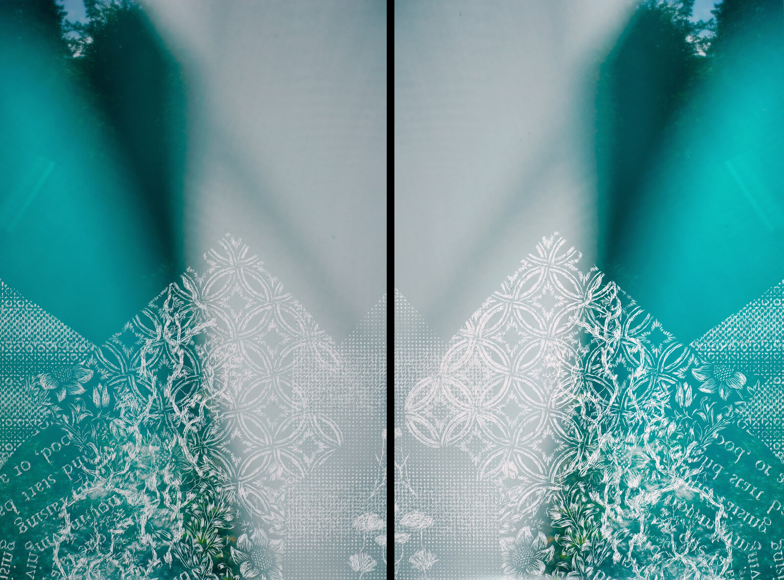 Artwork by Christopher Russell, Mountain XXVIII, Made of Pigment print scratched with a razor 