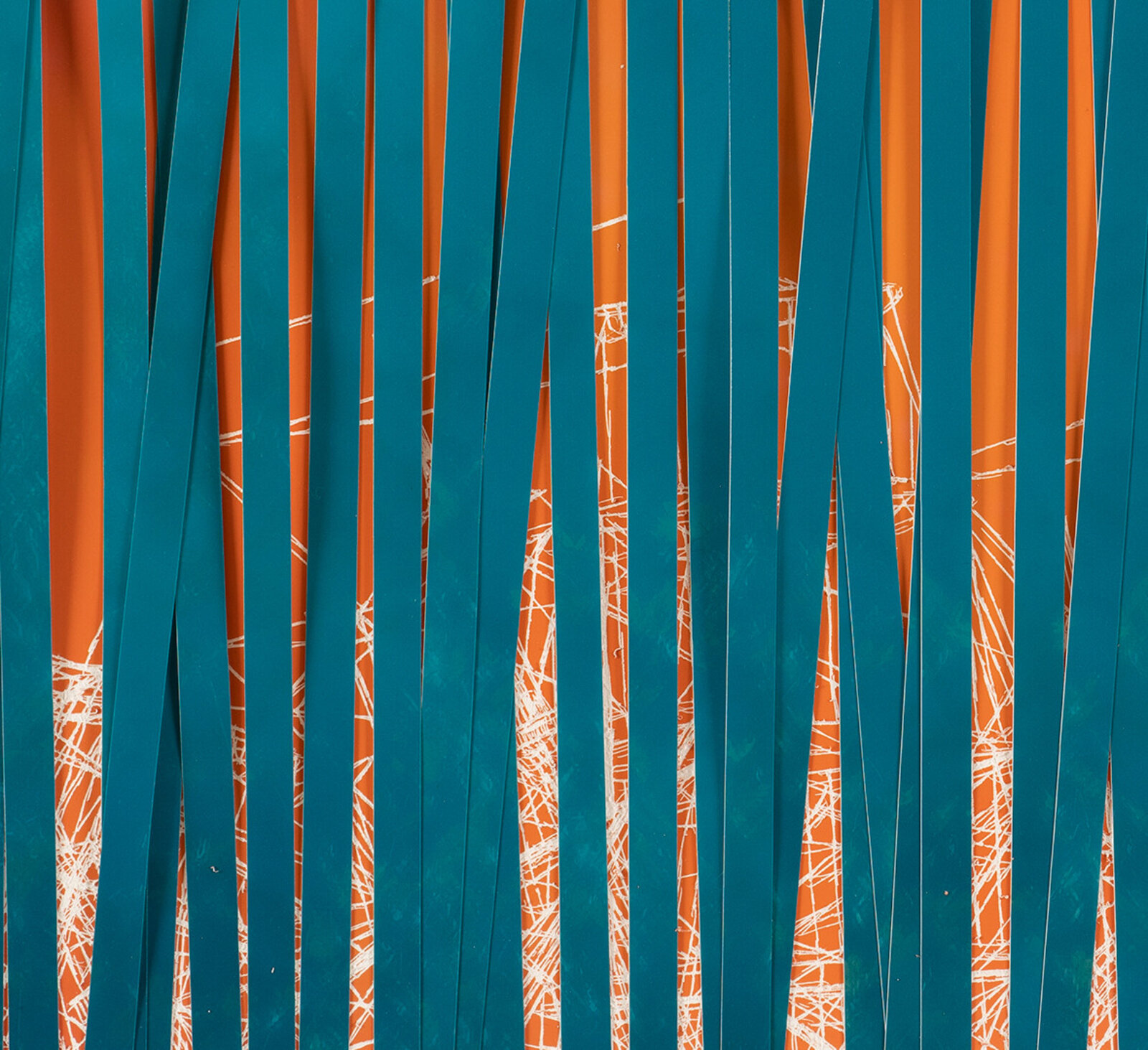 Artwork by Christopher Russell, Willamette Falls #1, Made of Pigment print sliced and scratched with a razor 