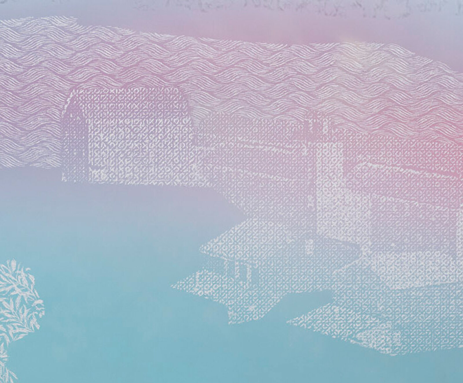 Artwork by Christopher Russell, Willamette Falls #5, Made of Pigment print scratched with a razor, scratched optium 