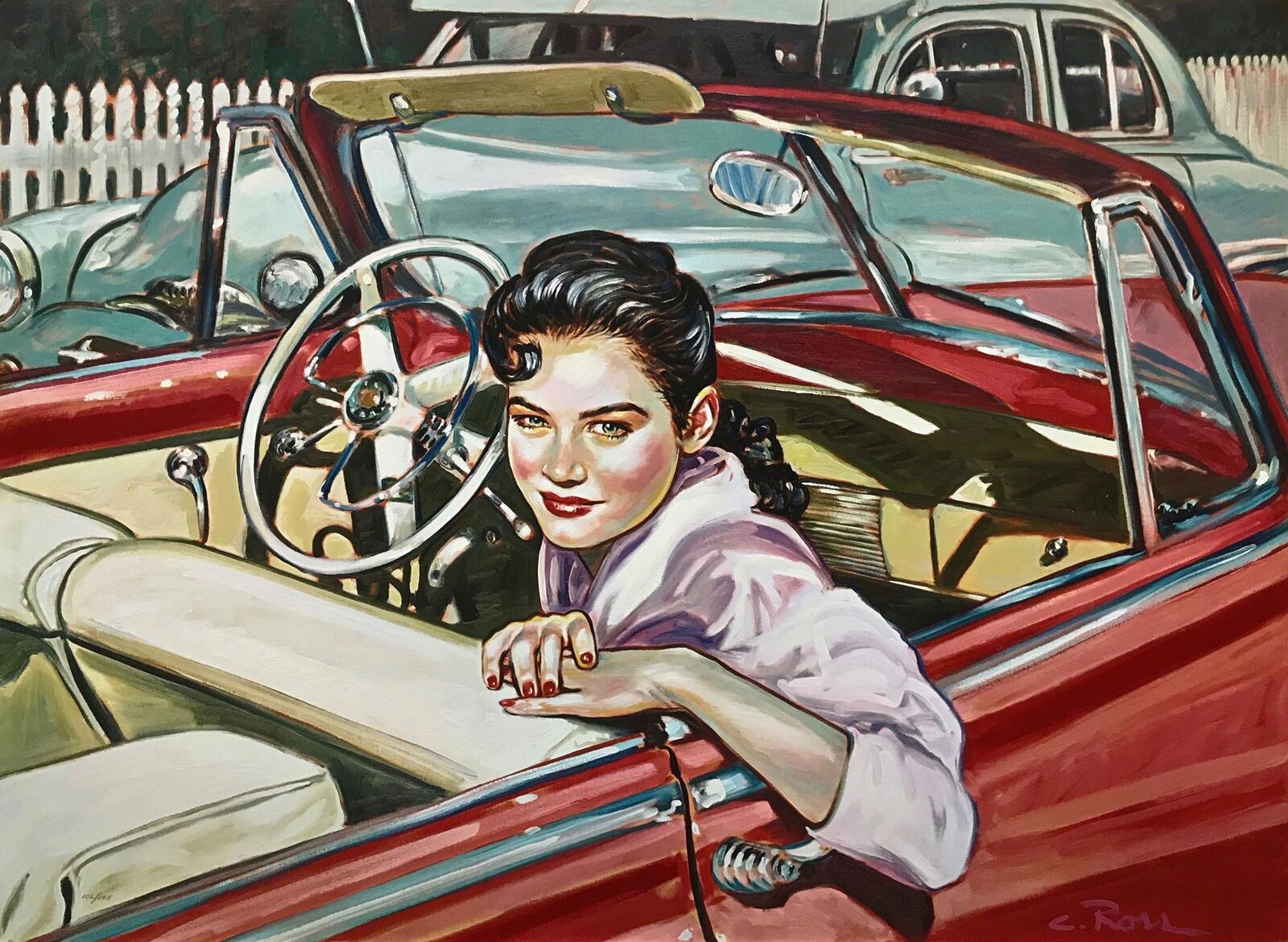 Artwork by Colleen Ross, 45 MINUTES FROM BROADWAY, Made of Hand Embellished Serigraph 