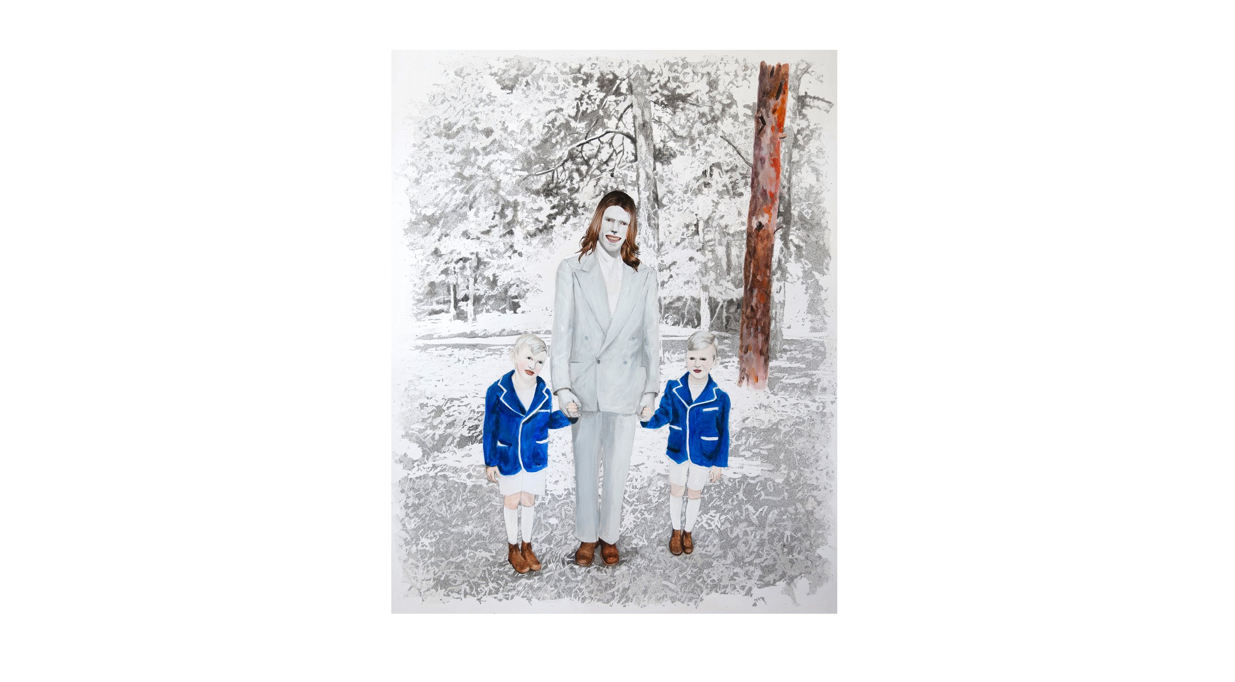 Artwork by Corinne Charton, It is easier for a father to have children than for children to have a real father, Made of Collage And Acrylic Paint On Paper 