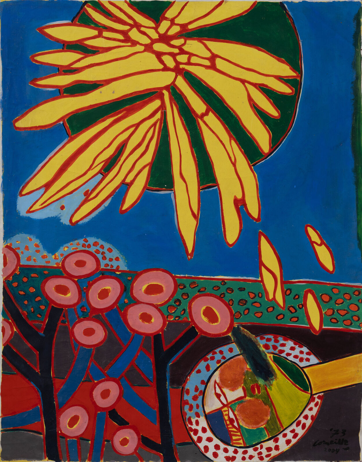 Artwork by Corneille, The Sunflower, Made of Acrylic on Canvas 