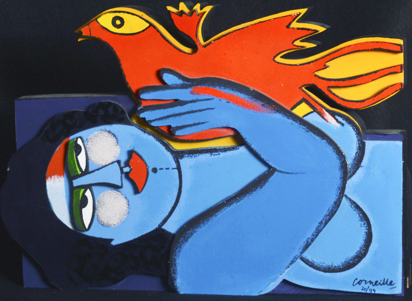 Woman and bird by Corneille, circa 2005