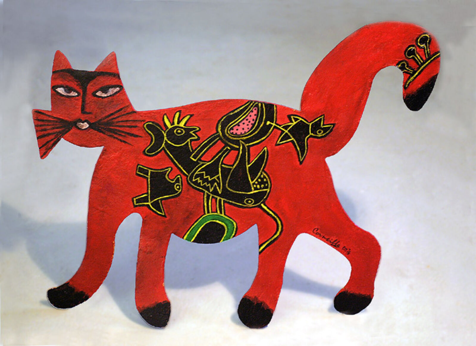 Artwork by Corneille, Chat Exotique des Iles du sud, Made of Screenprint on metal 