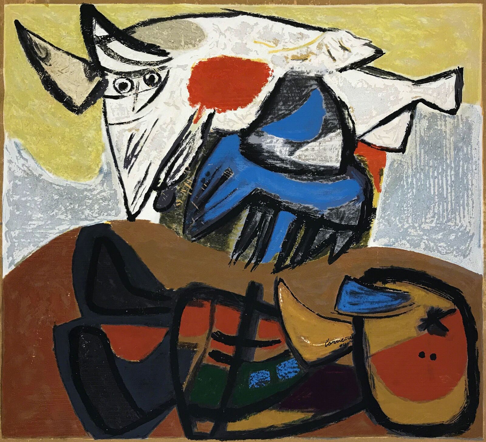 Artwork by Corneille, Dream In the Desert, Made of Terragraph Silkscreen on Canvas 