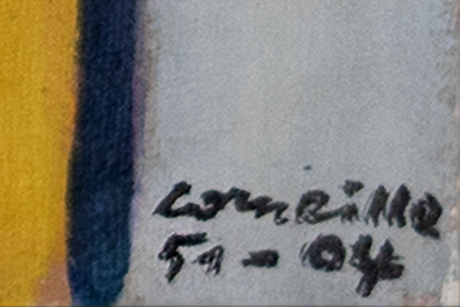 A painting hanging on a wall in a room.