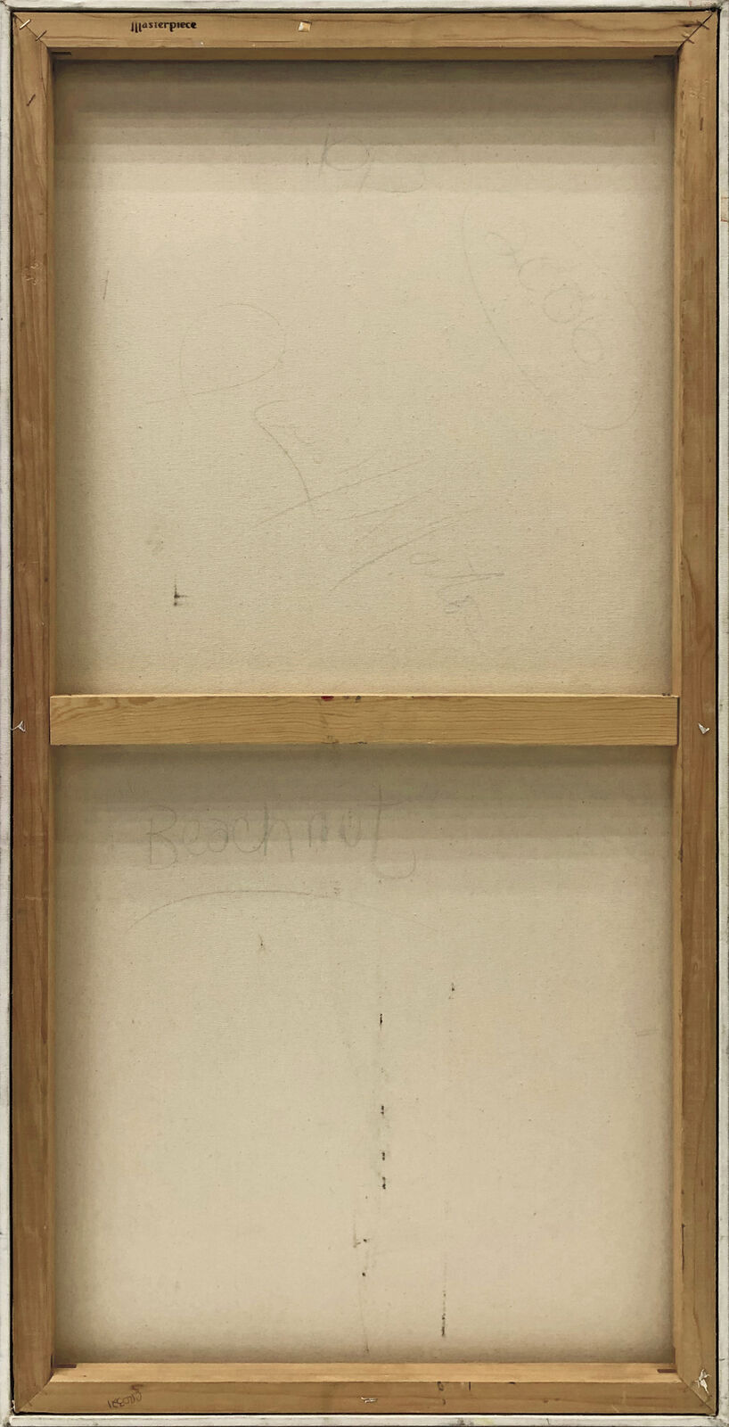 A painting of a woman's face on a colorful background.