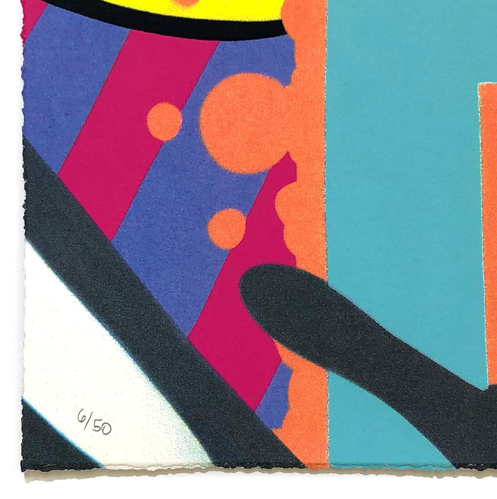 A painting of a woman's face with the word R on it.