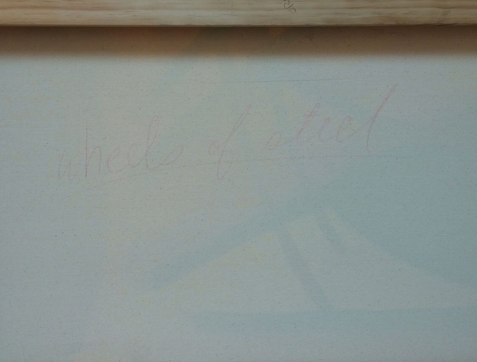 a painting of a woman's face with a piano in the background