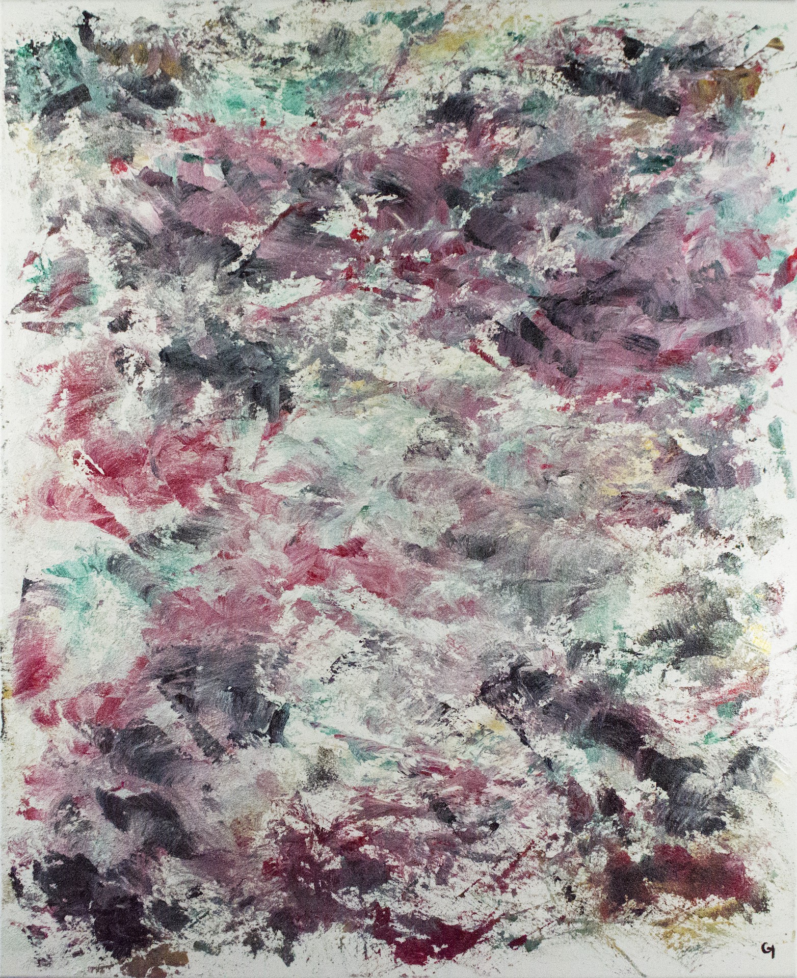 A painting of a large abstract painting on a white background.