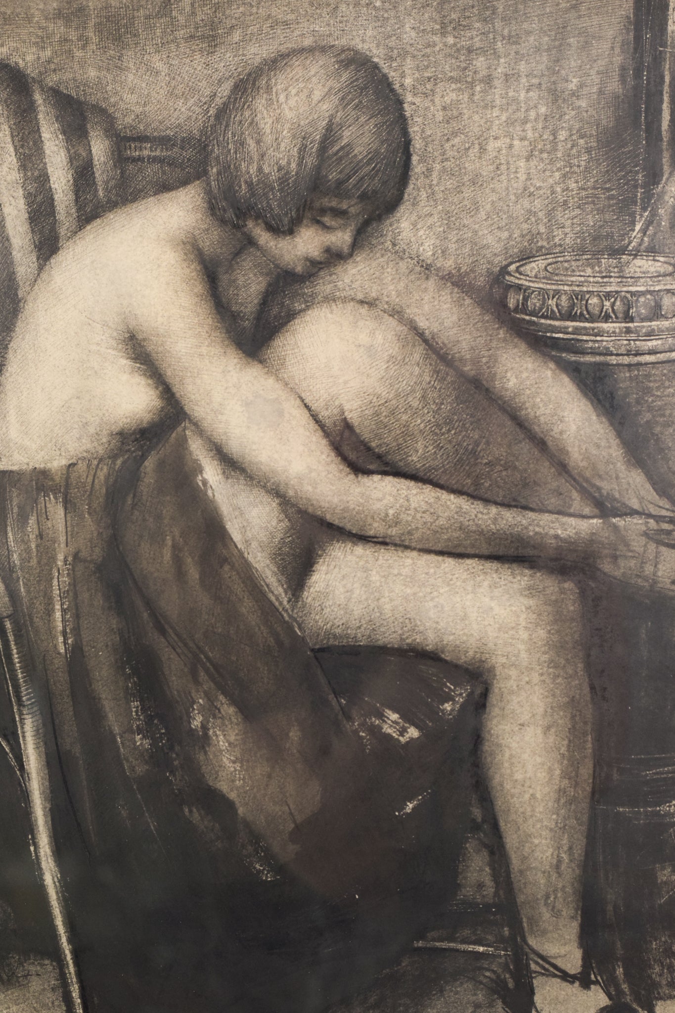 Artwork by Dame Laura Knight, Dame Laura Knight - Follower - Seated Dancer - Drawing, Made of Pastel 