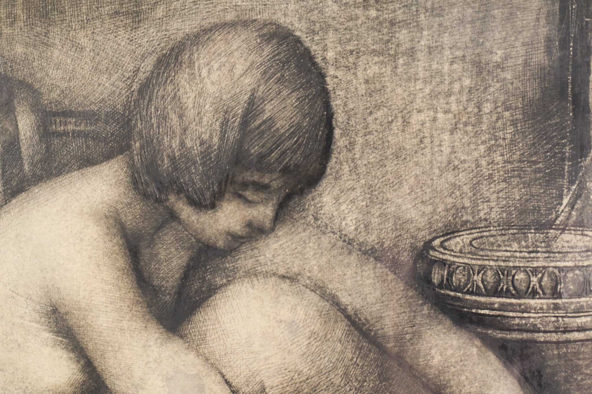 Artwork by Dame Laura Knight, Dame Laura Knight - Follower - Seated Dancer - Drawing, Made of Pastel 