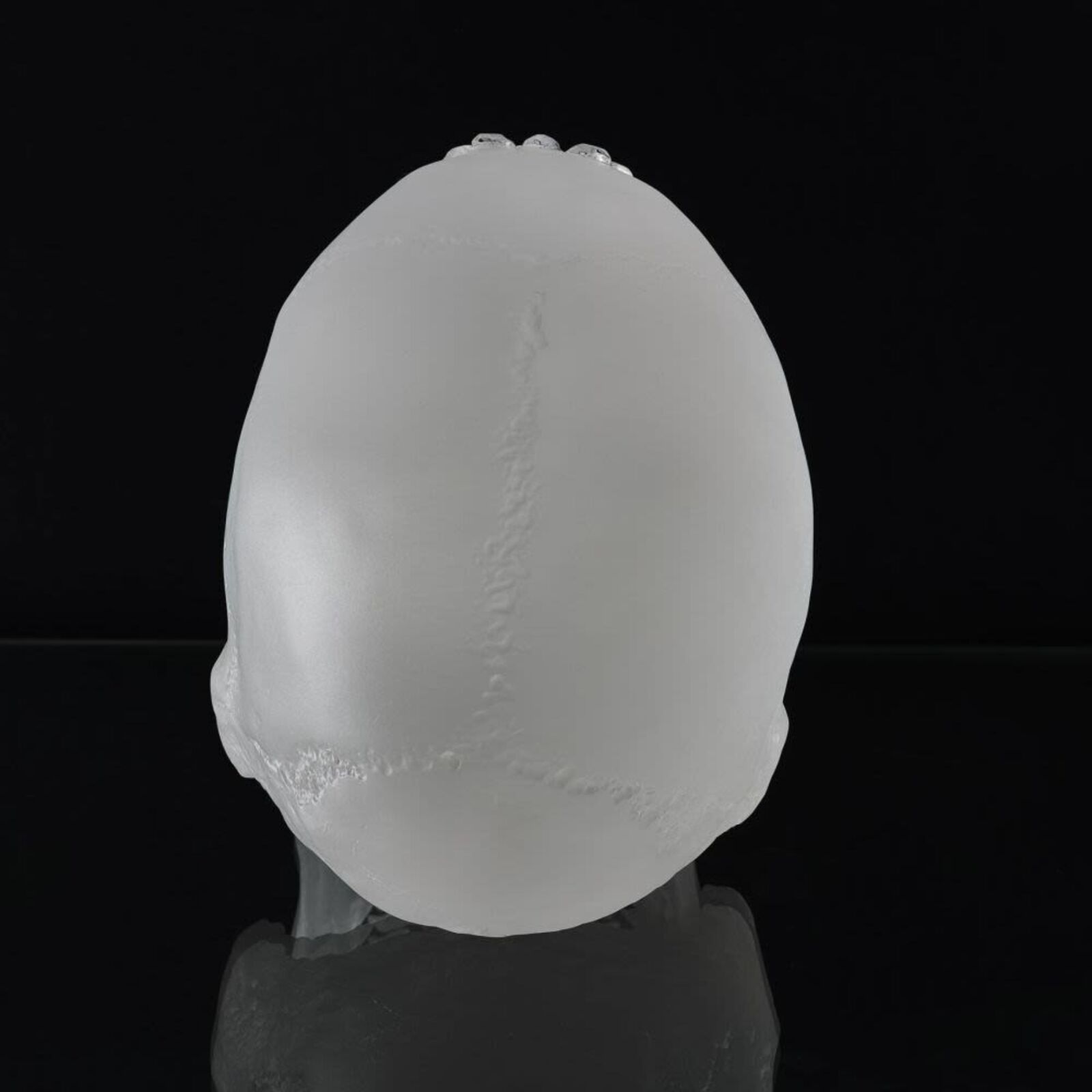 Artwork by Damien Hirst, Eternal Sleep (Satin Crystal Clear), Made of Crystal Sculpture on corian base (Lost wax) 